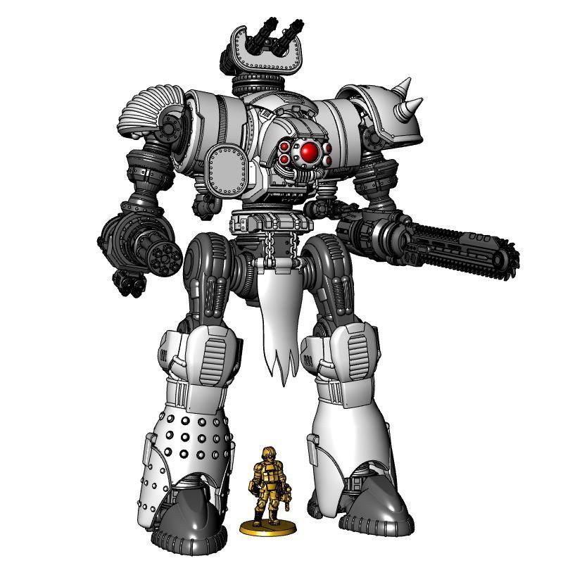 Project Old School-Vintage 28mm Combat Mech 3D print model_6