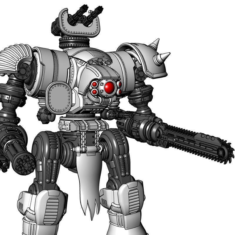 Project Old School-Vintage 28mm Combat Mech 3D print model_8