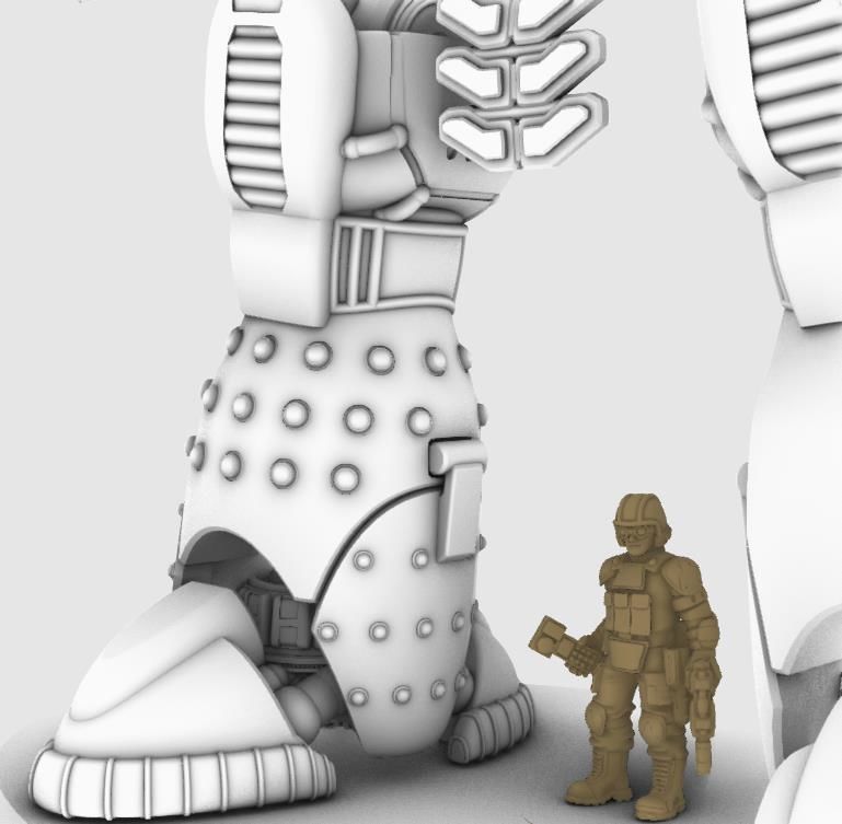 Project Old School-Vintage 28mm Combat Mech 3D print model_30