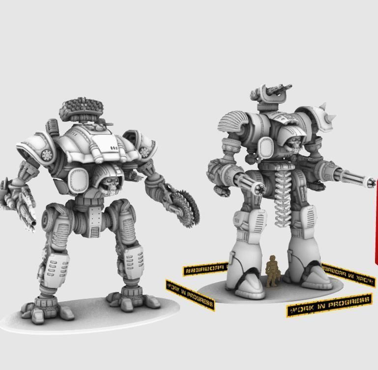 Project Old School-Vintage 28mm Combat Mech 3D print model_20