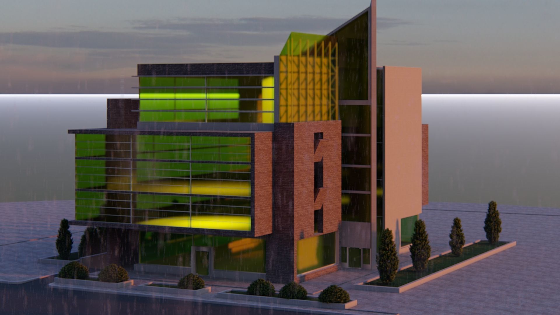 Futuristic Skyscraper-Building office-Modern office 3D model_3