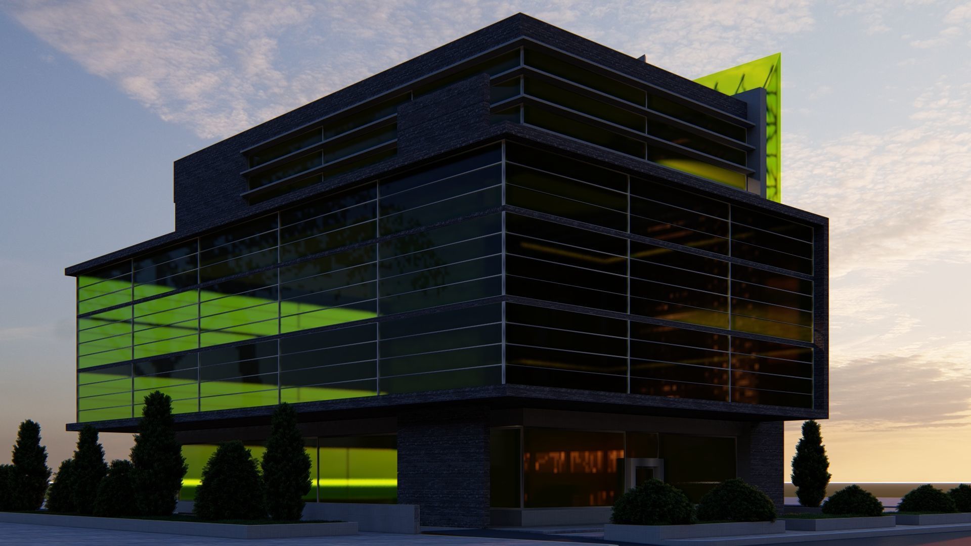 Futuristic Skyscraper-Building office-Modern office 3D model_2