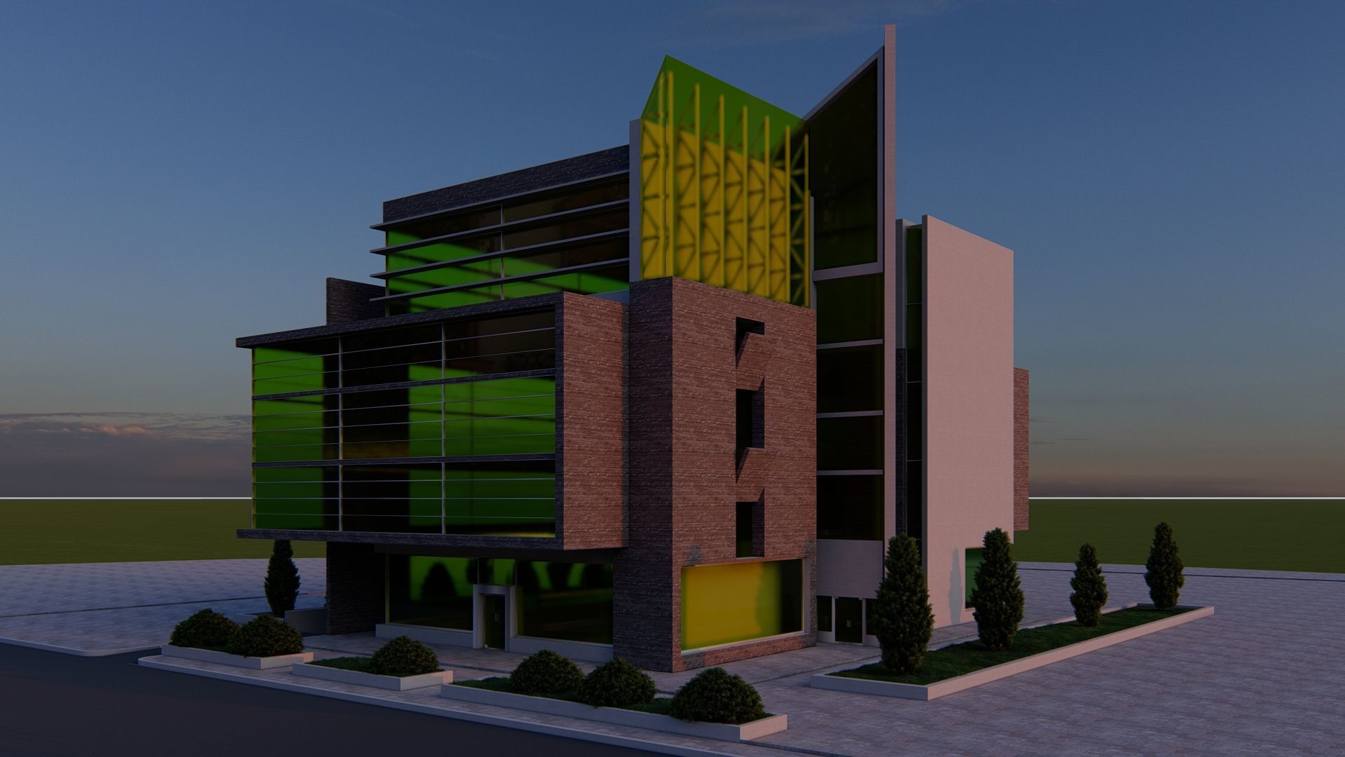 Futuristic Skyscraper-Building office-Modern office 3D model_4