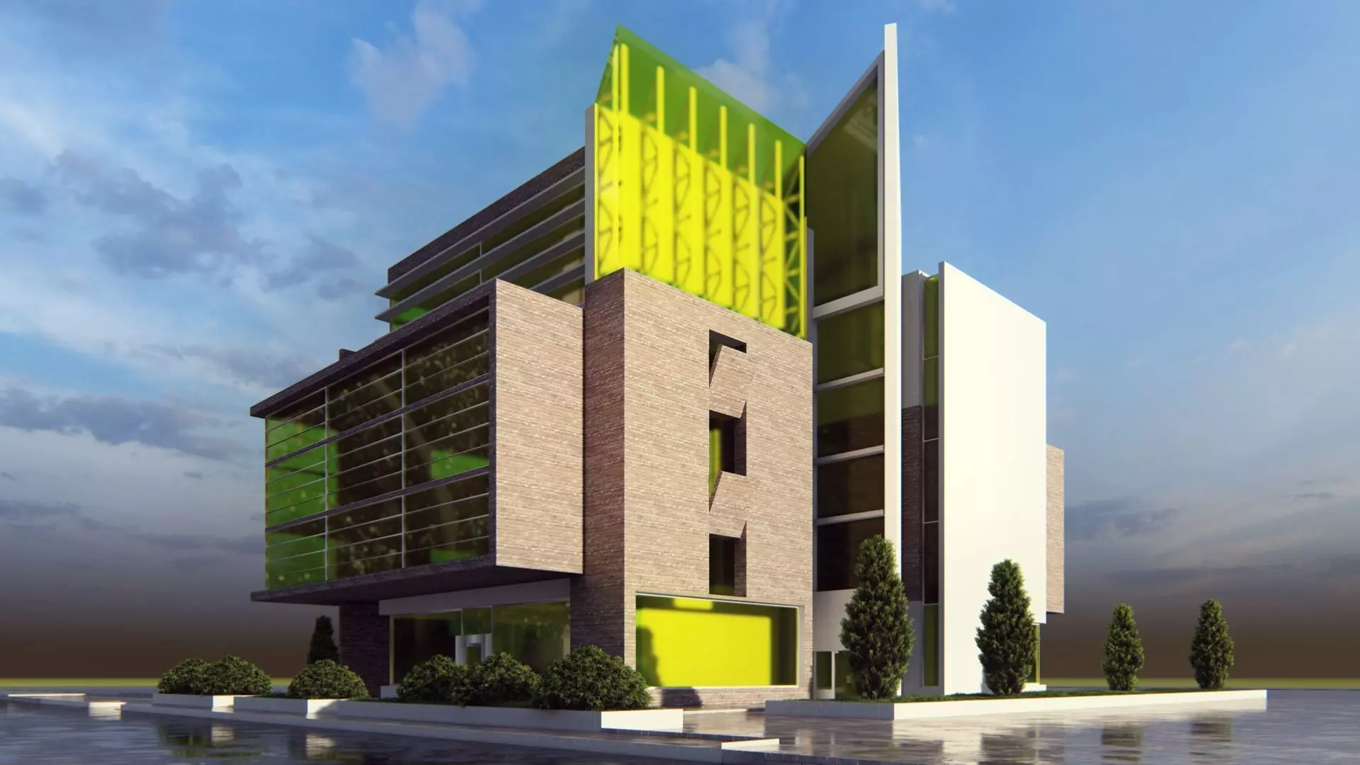 Futuristic Skyscraper-Building office-Modern office 3D model_0