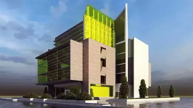 Futuristic Skyscraper-Building office-Modern office