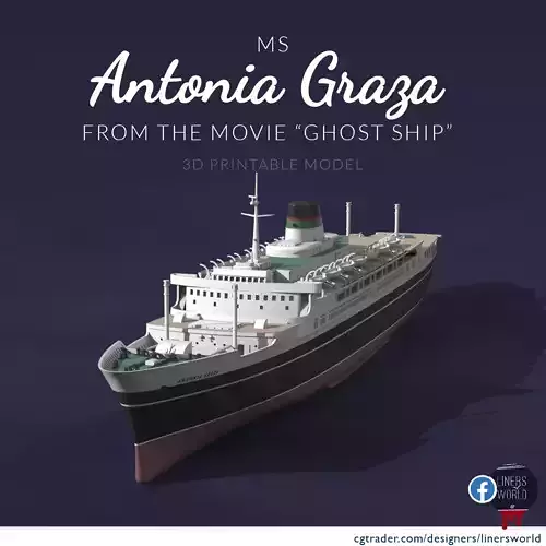 MS ANTONIA GRAZA fictional ocean liner from the movie Ghost Ship 3D print model
