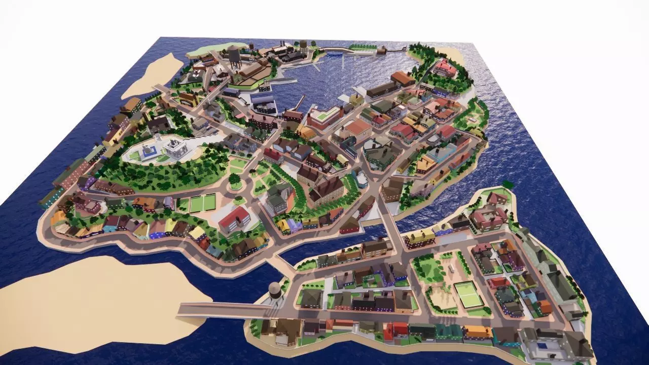 modern city- urban 3D model