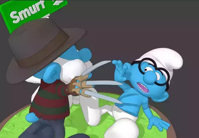 Krueger Smurf and Brainy 3D print model