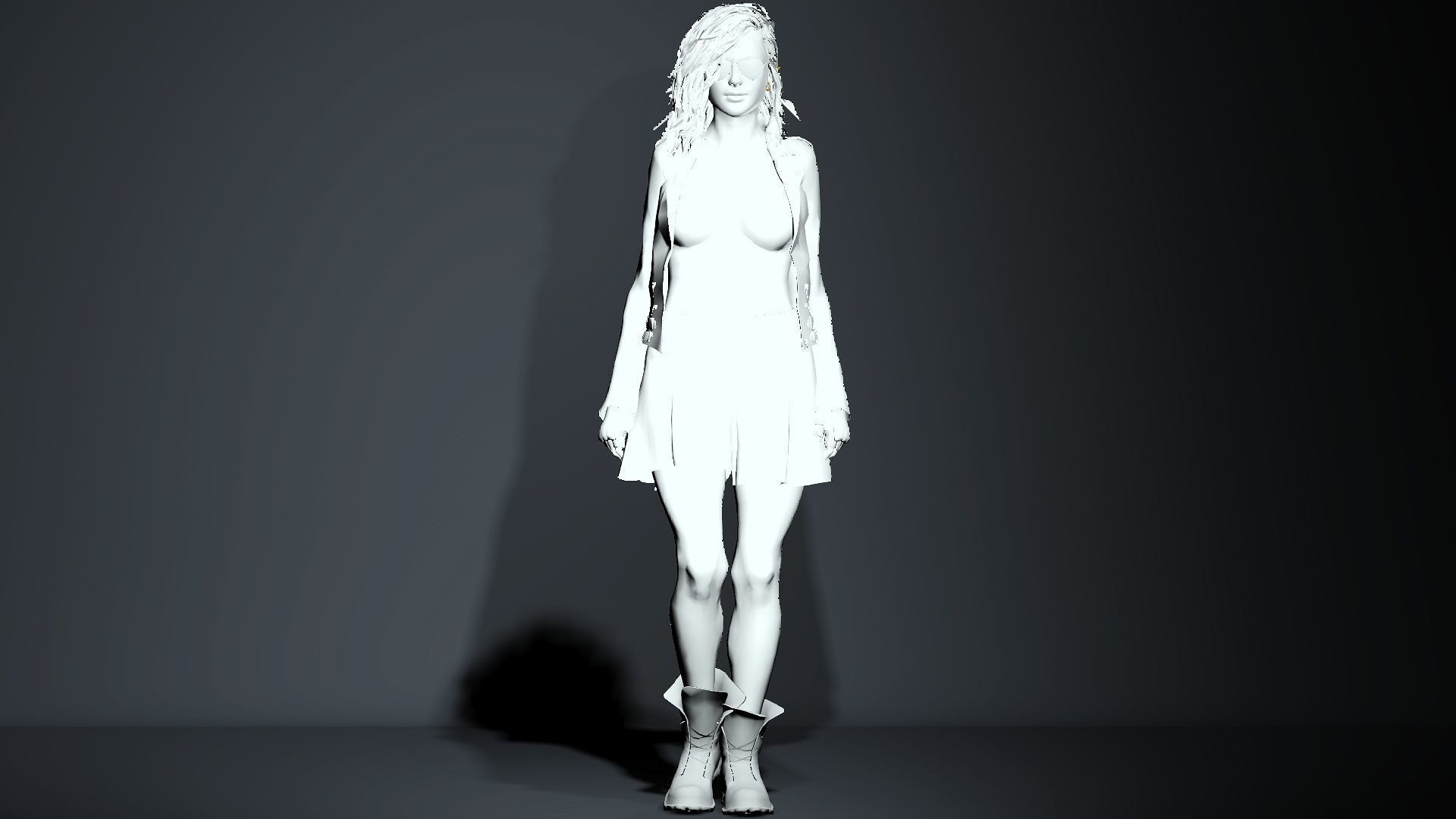 Roxanne Low-poly 3D model_11