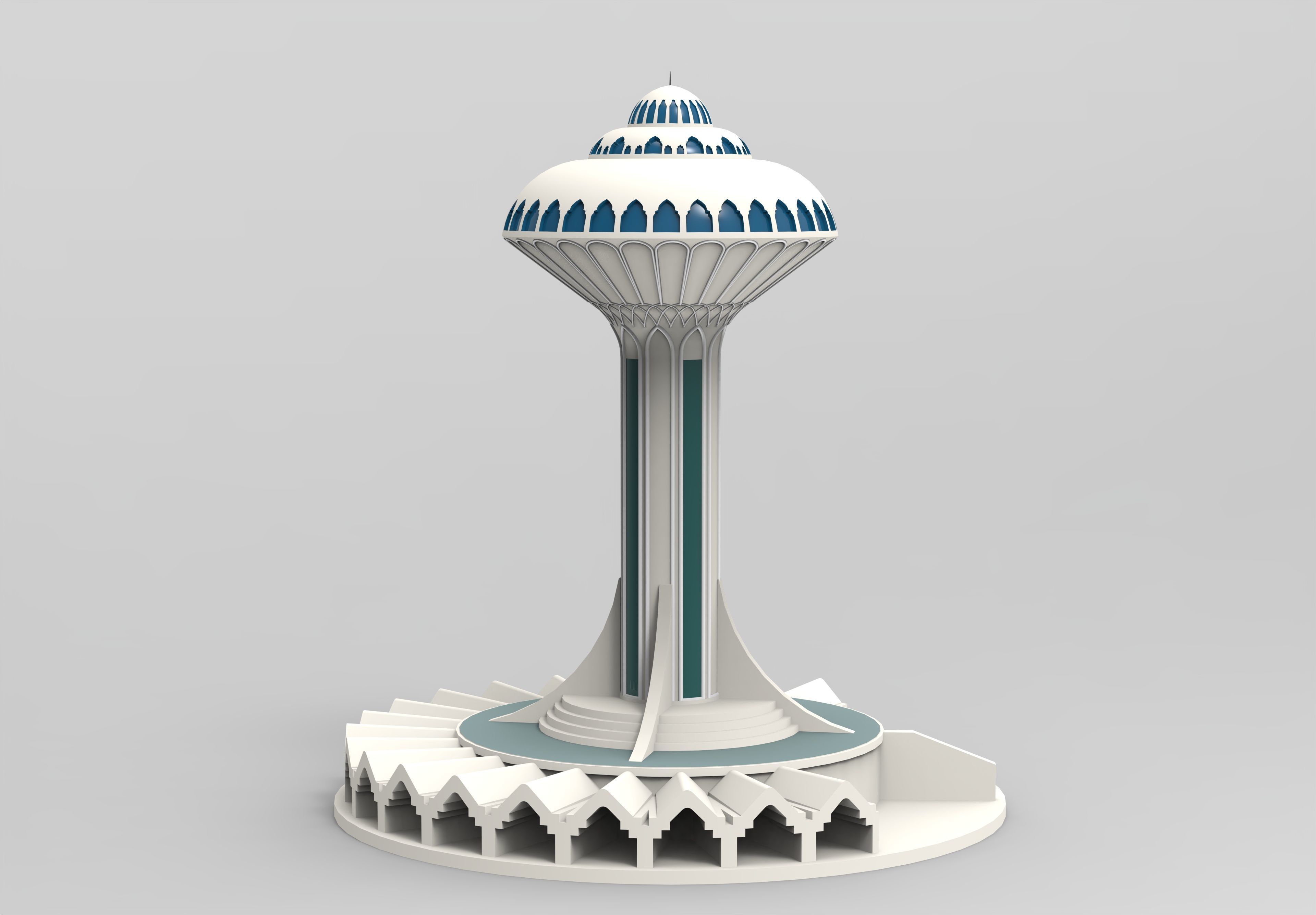 3D Design of the Khobar Water Tower 3D print model_1