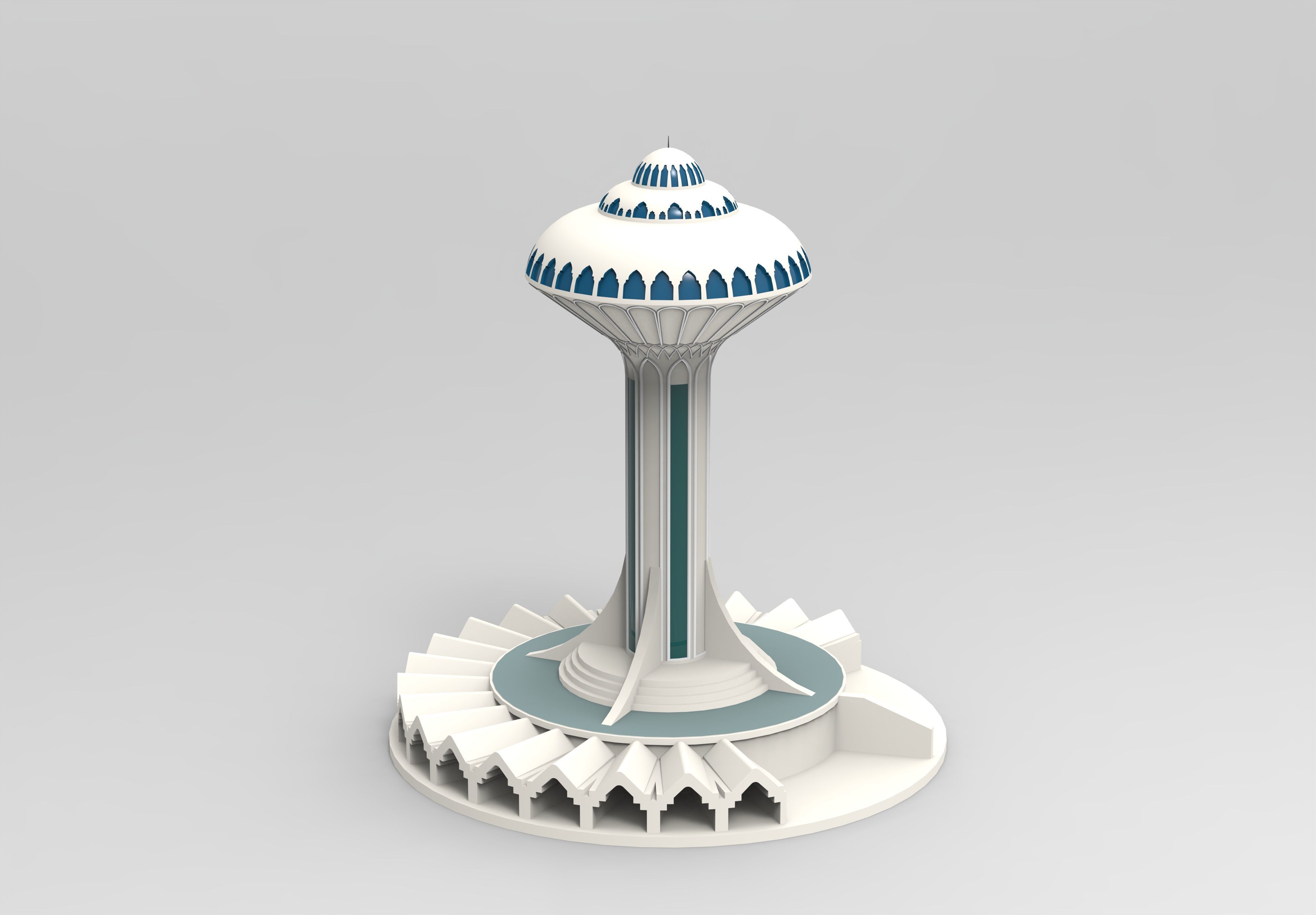 3D Design of the Khobar Water Tower 3D print model_2
