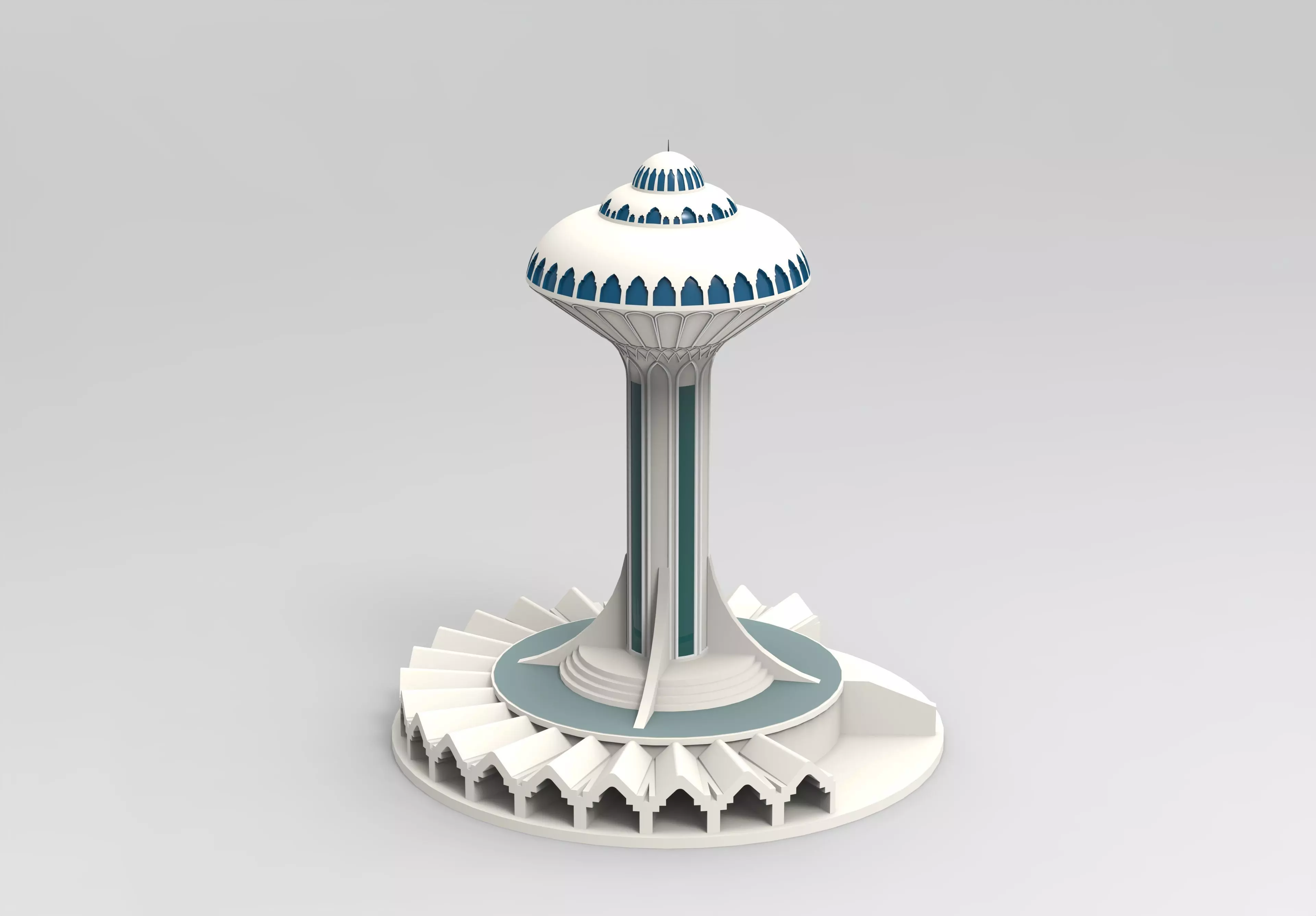 3D Design of the Khobar Water Tower 3D print model_0