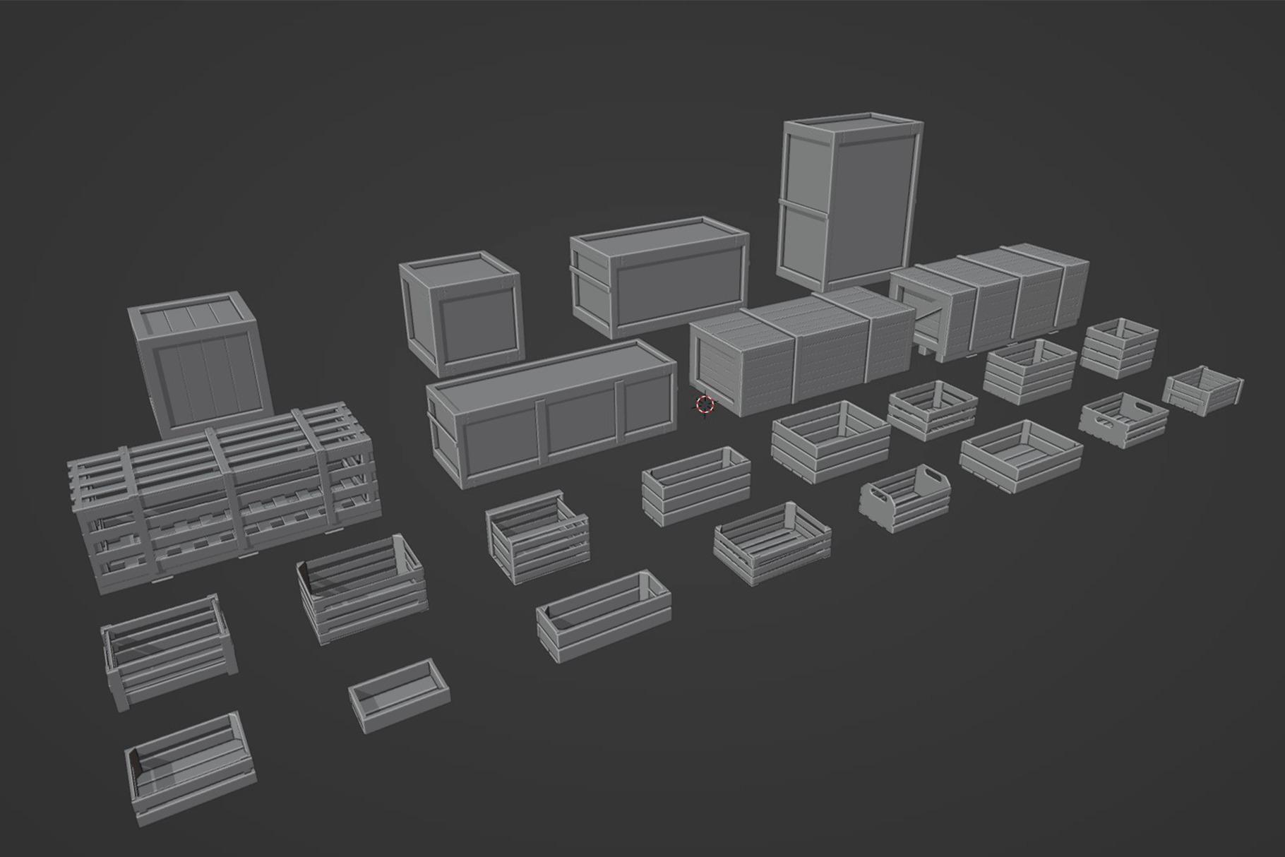 Aset Wooden Crate 3D 3D model_5