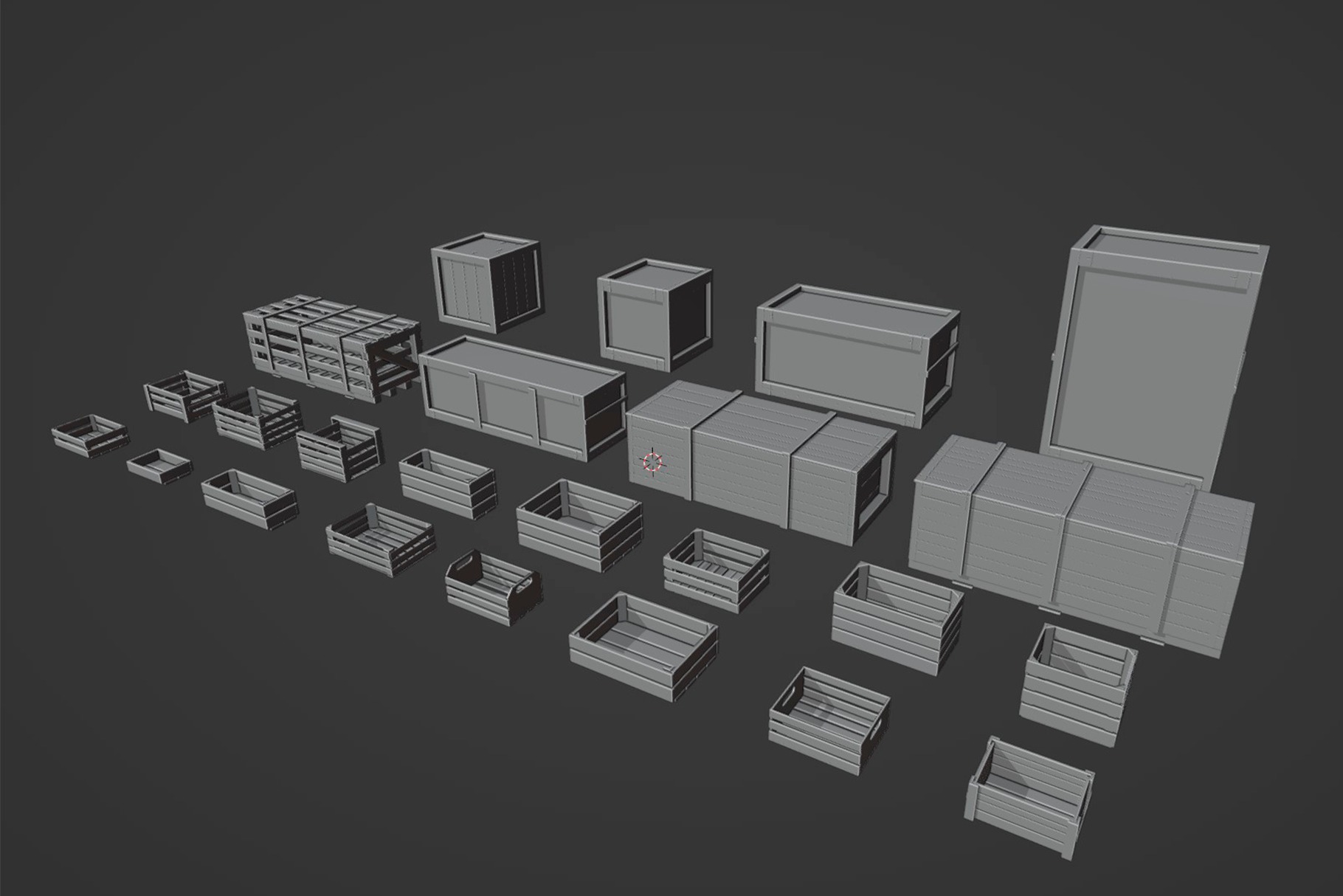 Aset Wooden Crate 3D 3D model_7