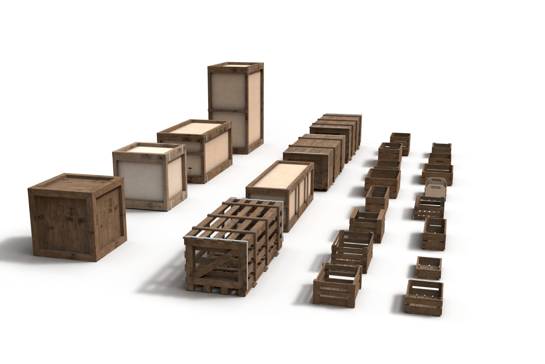 Aset Wooden Crate 3D 3D model_2