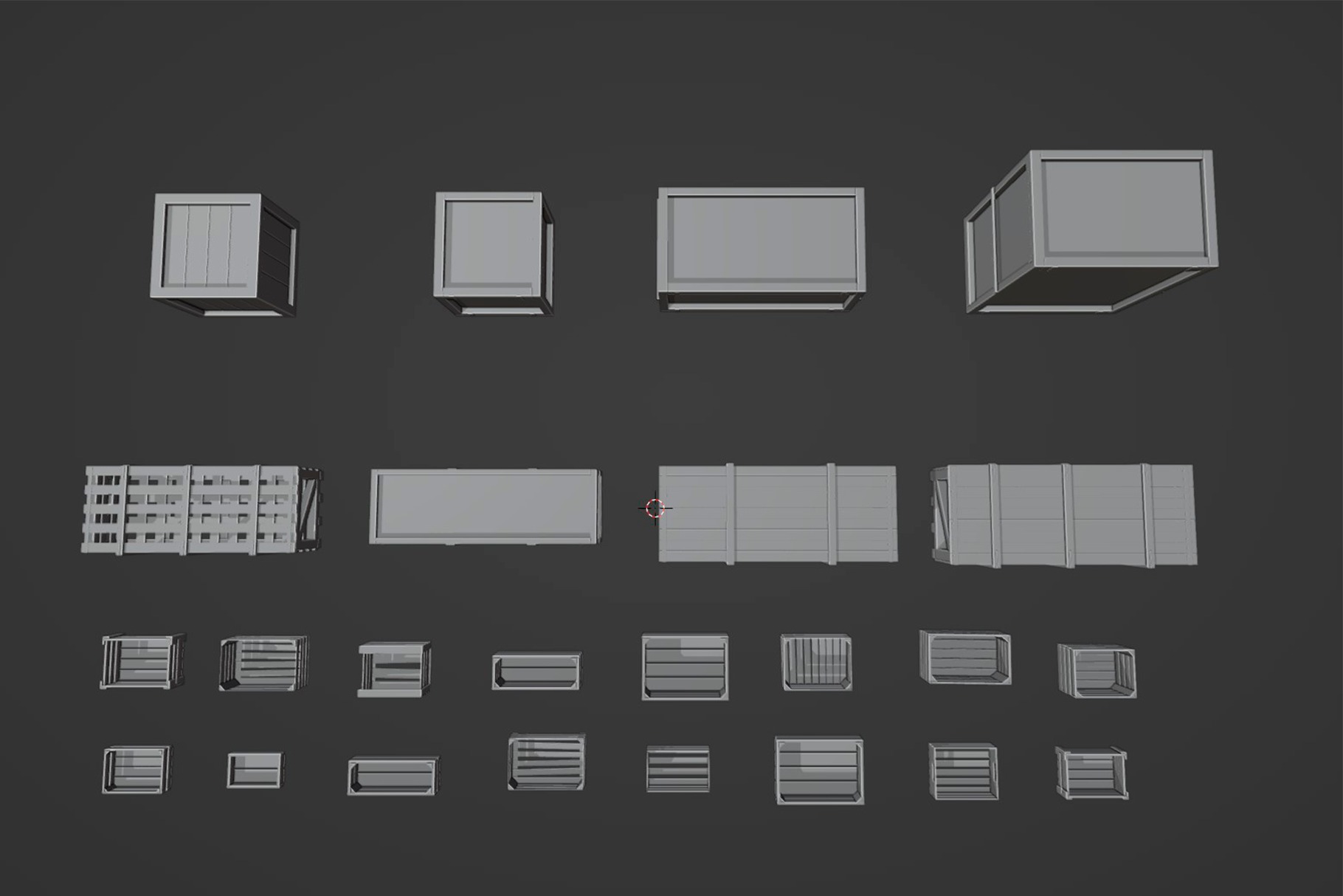 Aset Wooden Crate 3D 3D model_6