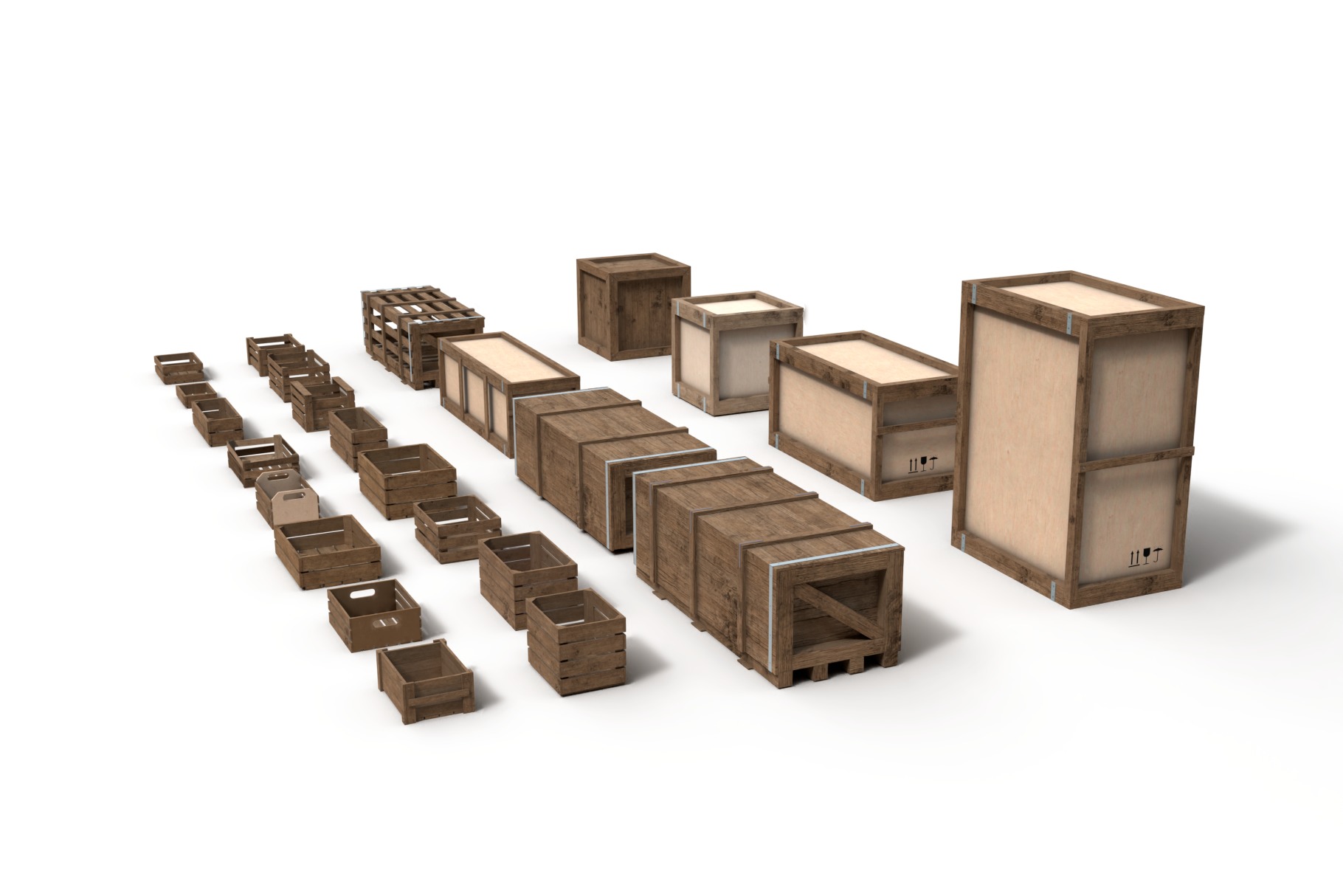 Aset Wooden Crate 3D 3D model_3