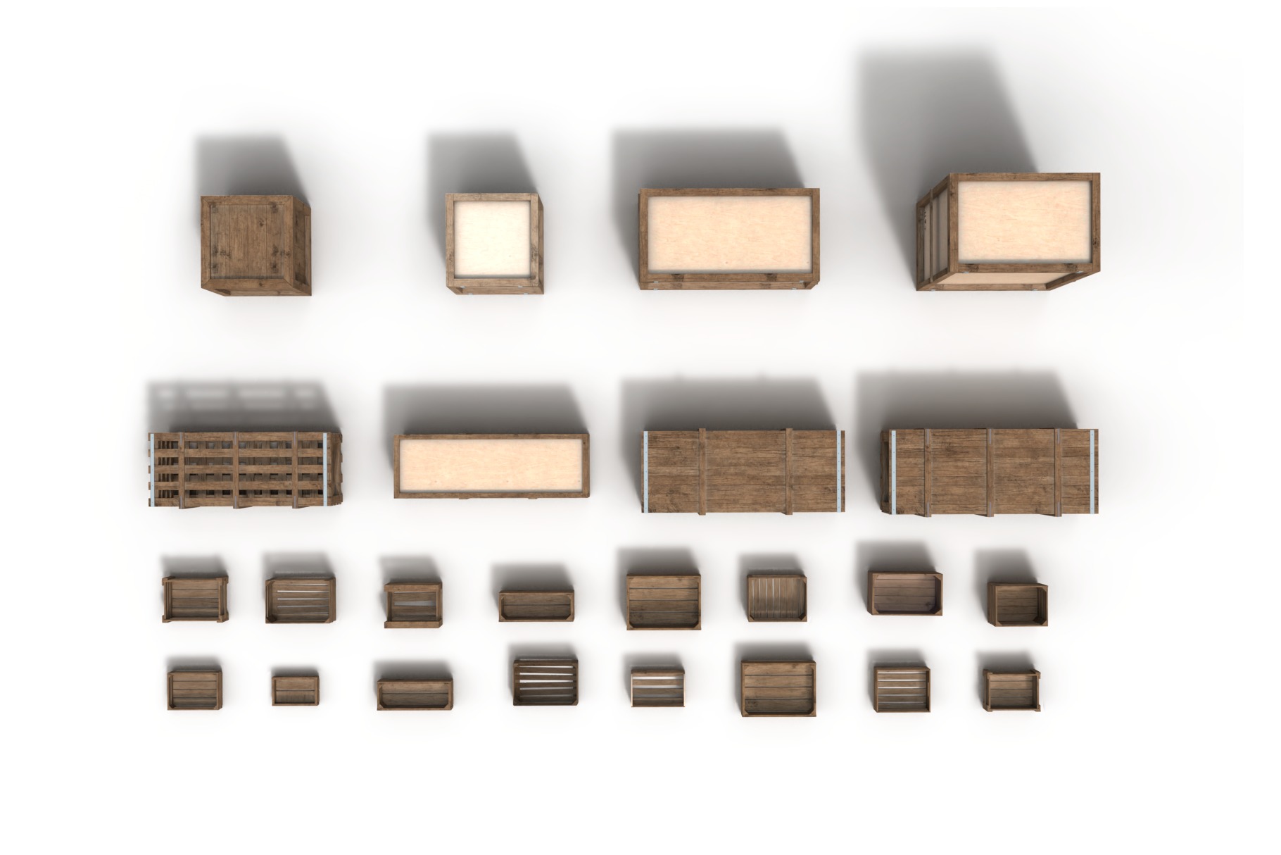 Aset Wooden Crate 3D 3D model_4