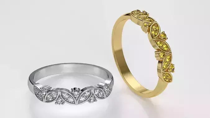 Elegant sophisticated wedding ring 3D print model