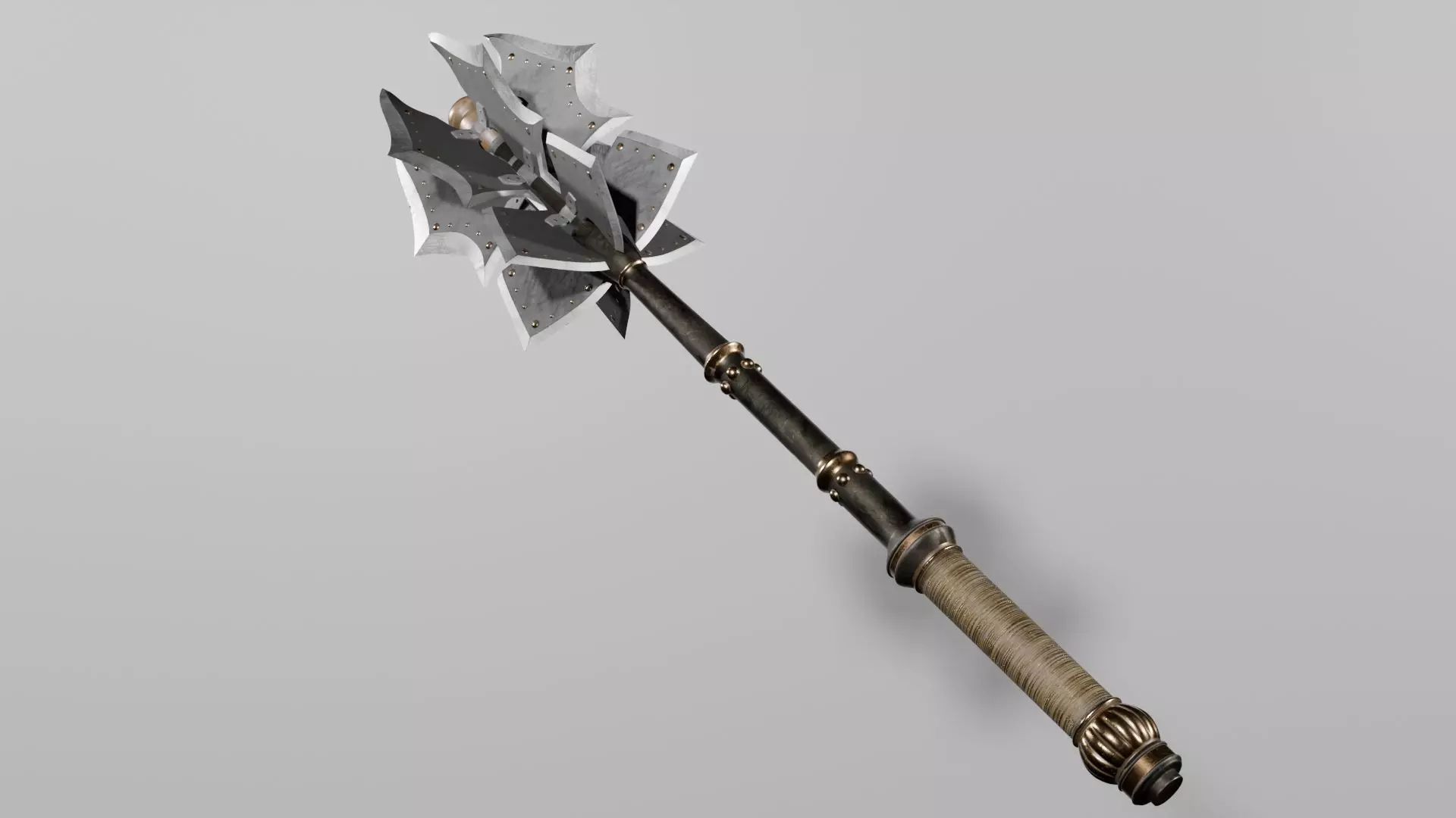 Battle Mace Low-poly 3D model_0