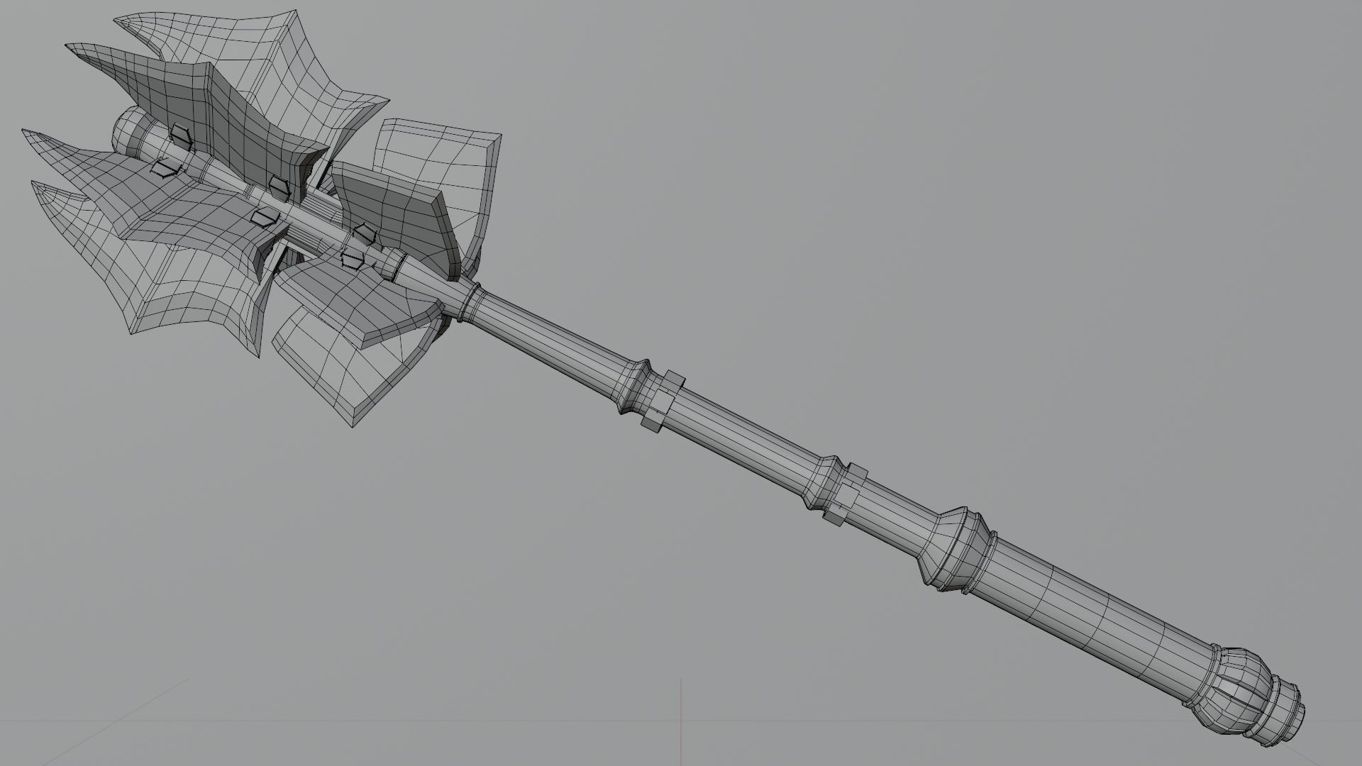 Battle Mace Low-poly 3D model_6