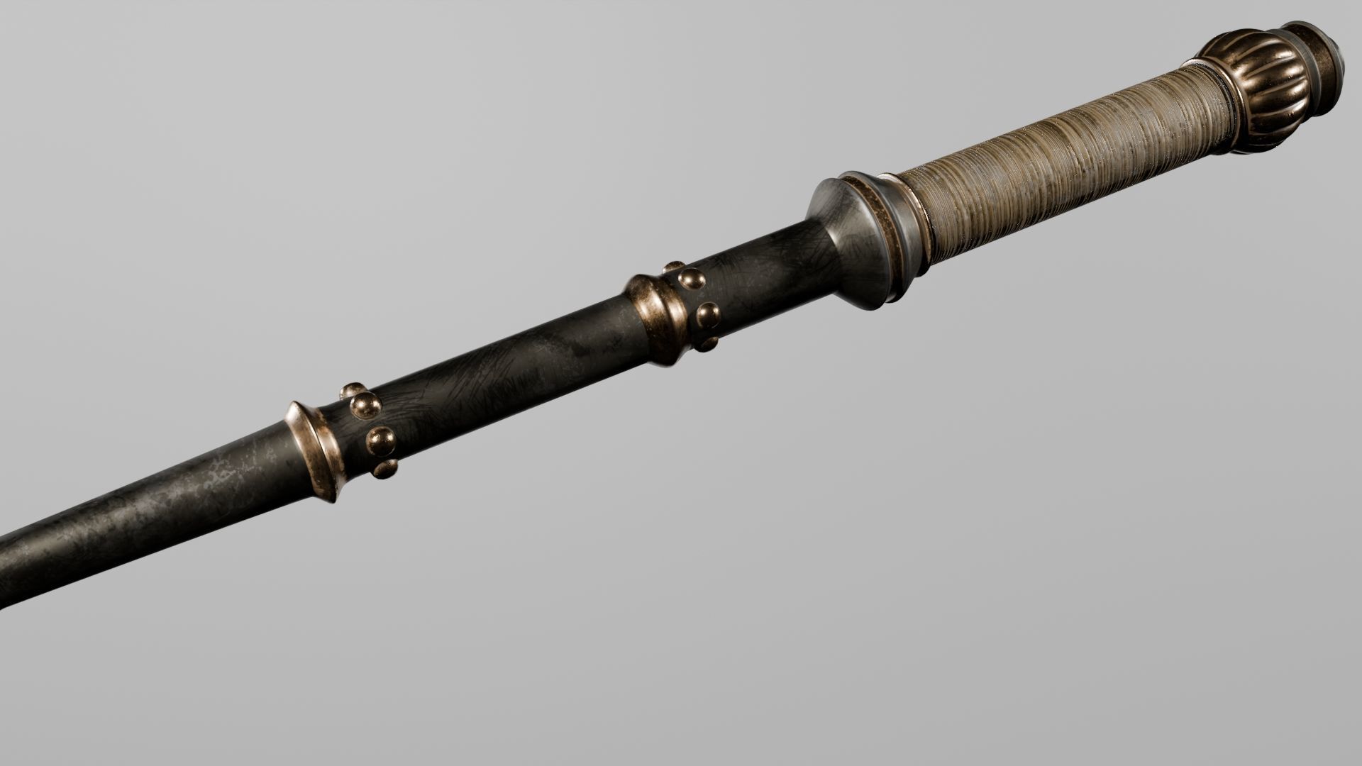 Battle Mace Low-poly 3D model_3