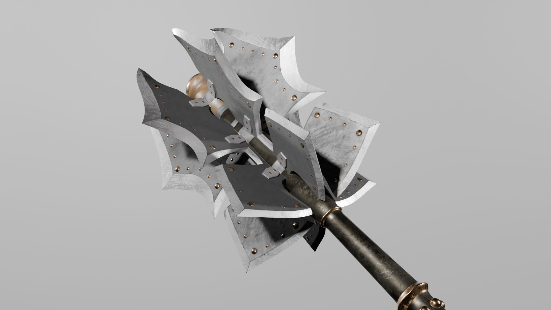 Battle Mace Low-poly 3D model_2