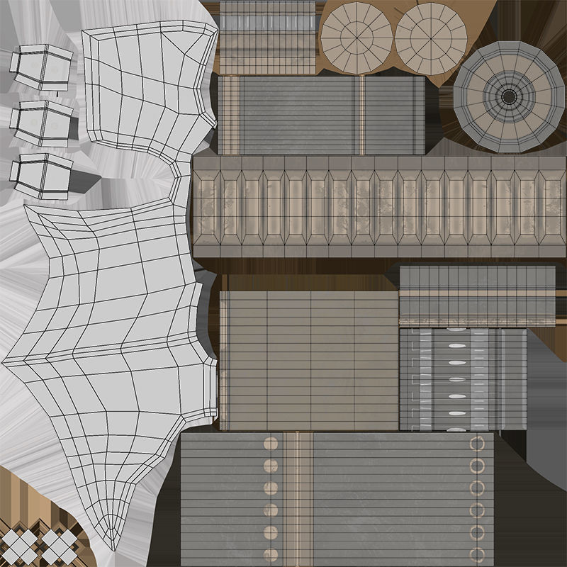 Battle Mace Low-poly 3D model_7