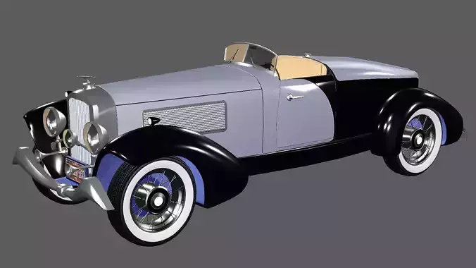 Bugatti Type 55 1933 Low-Poly 3D Model Low-poly 3D model