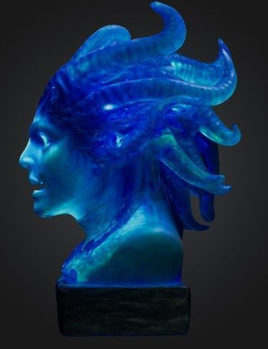 Medusa head statue 3D print model_1