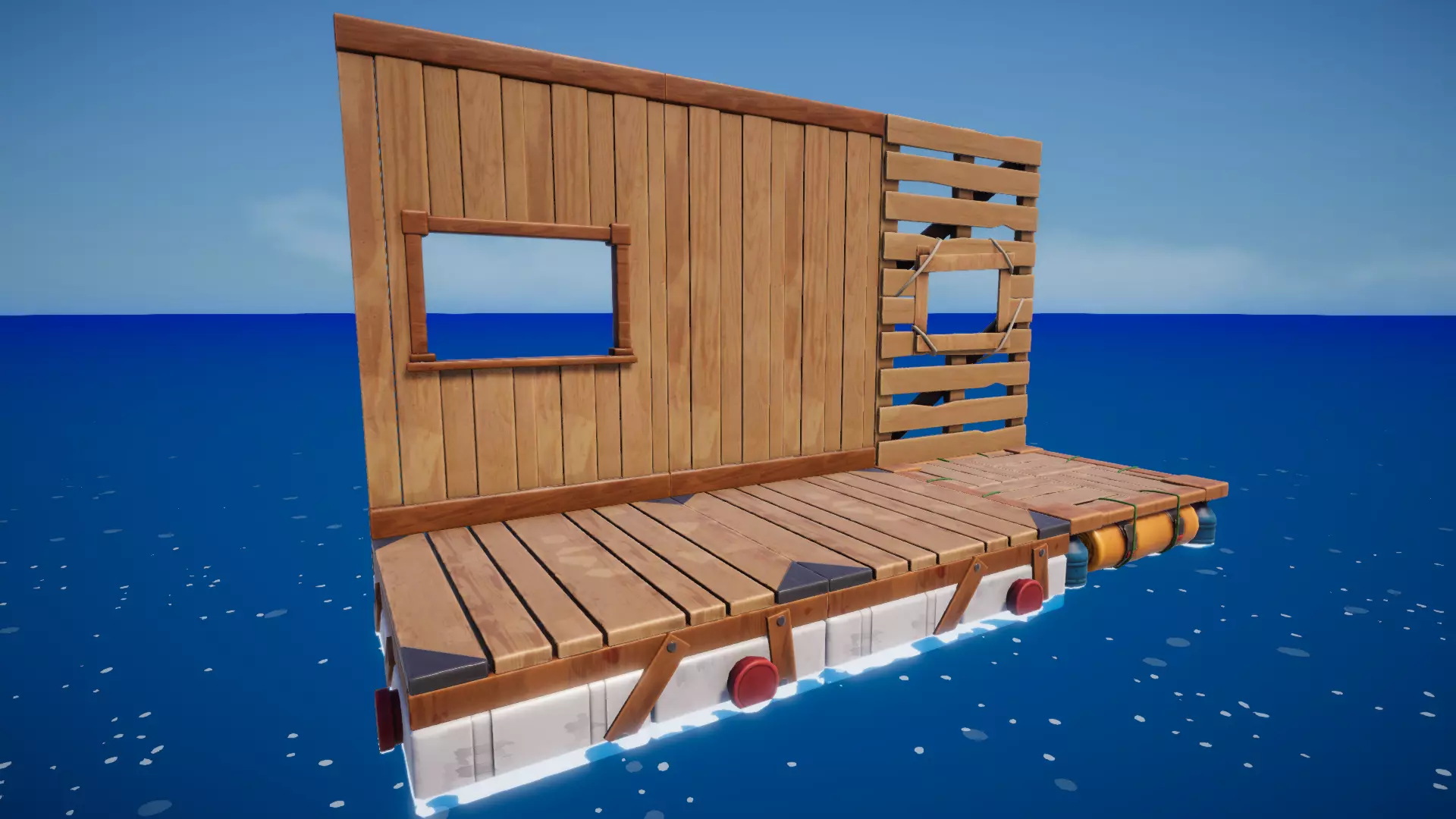 Raft Builder Kit Survival Free low-poly 3D model