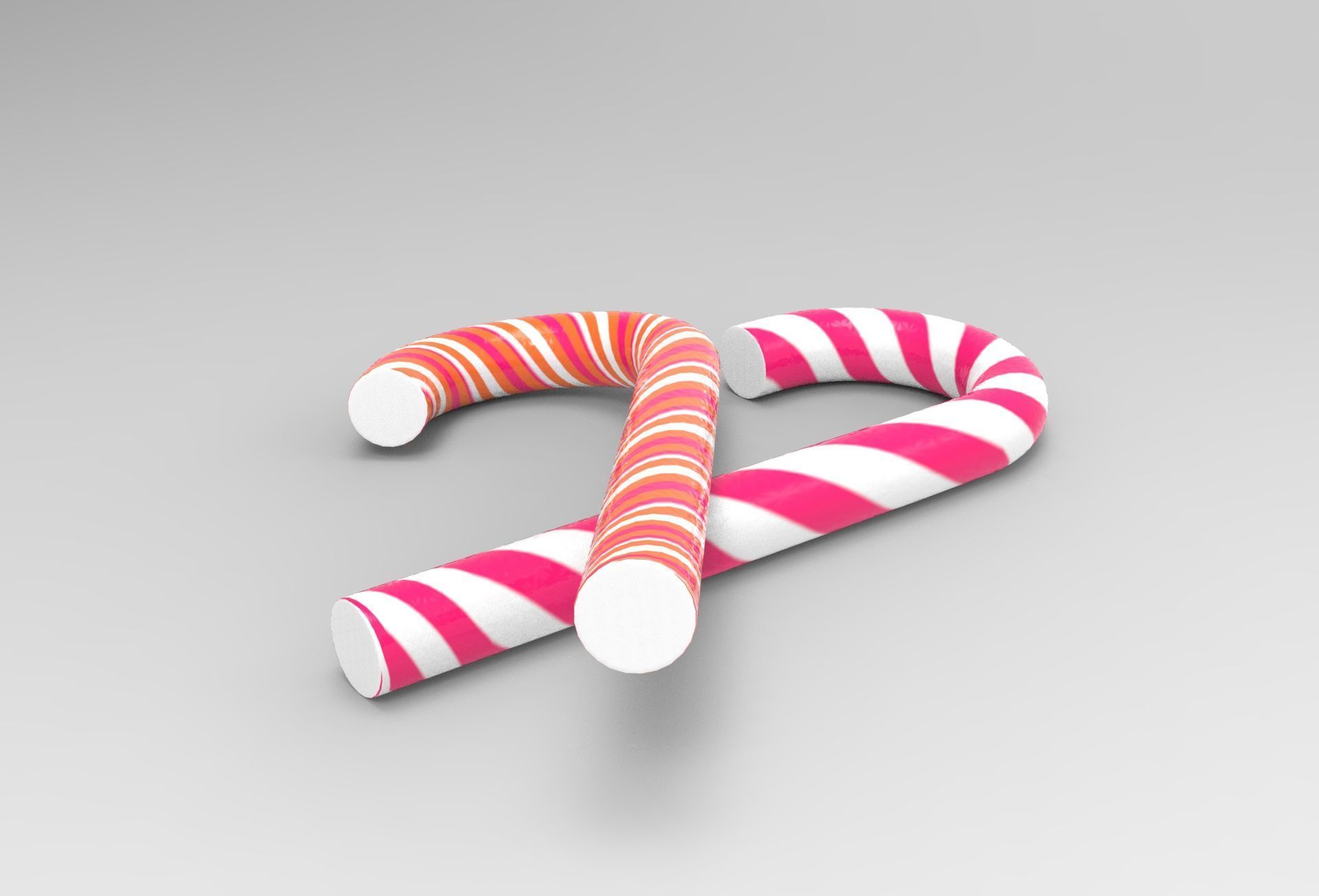 Boo Candy Cane Low-poly 3D model_1