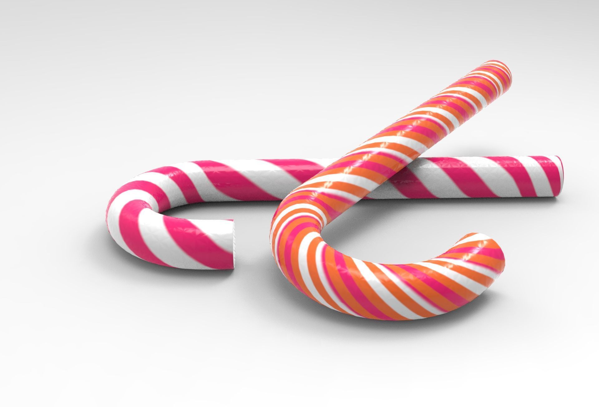 Boo Candy Cane Low-poly 3D model_2