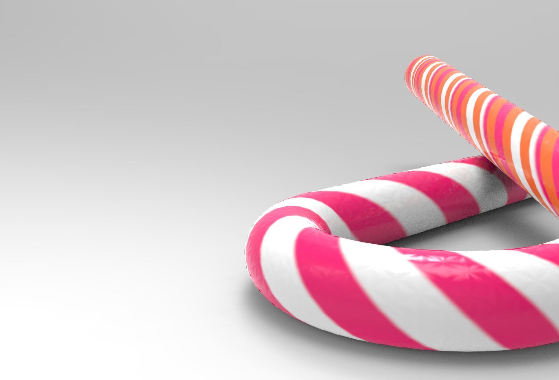 Boo Candy Cane Low-poly 3D model_3