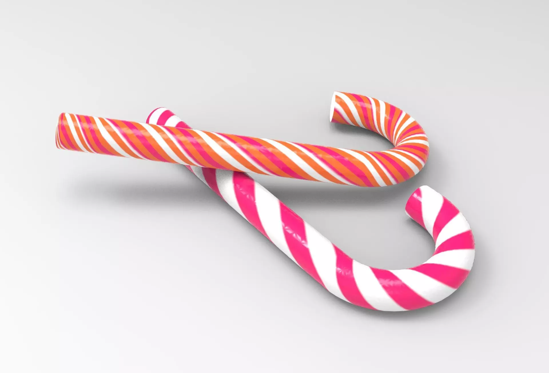 Boo Candy Cane Low-poly 3D model_0