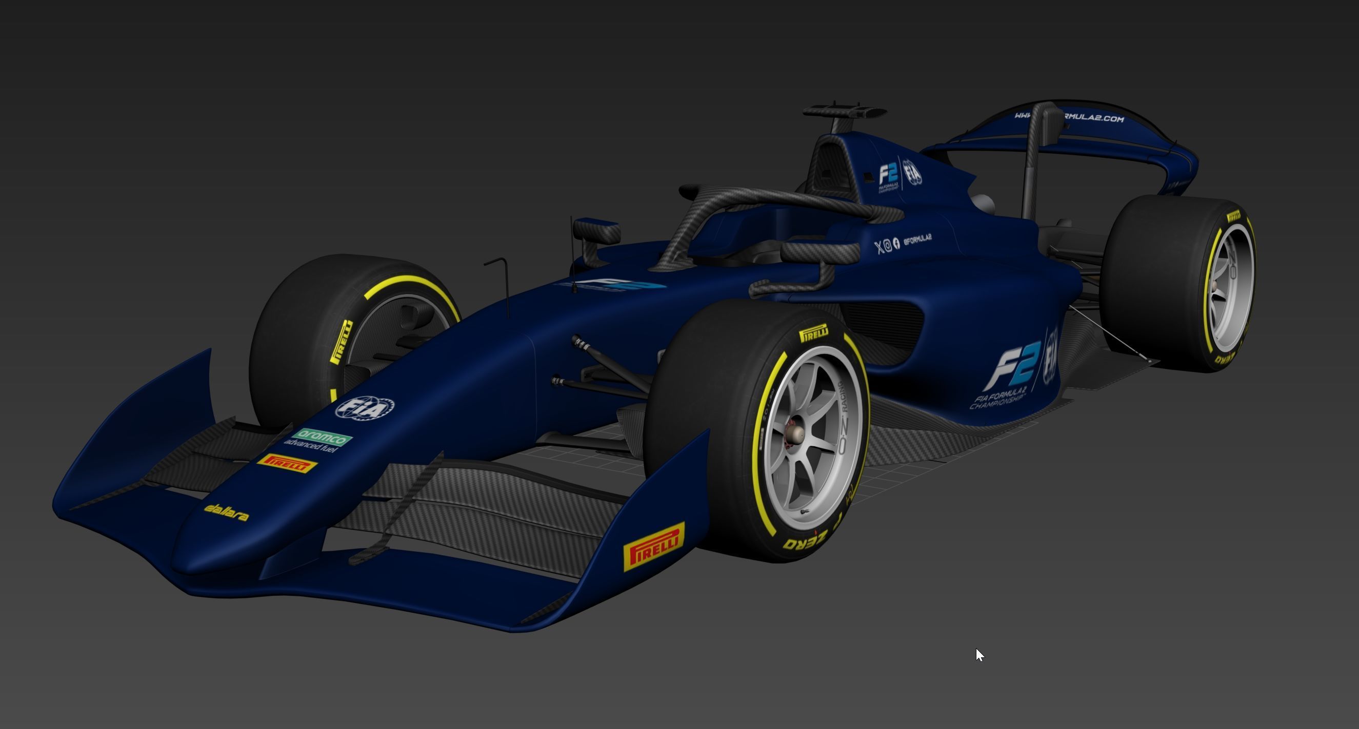 Dallara F2 2024 Template to livery  Low-poly 3D model_21