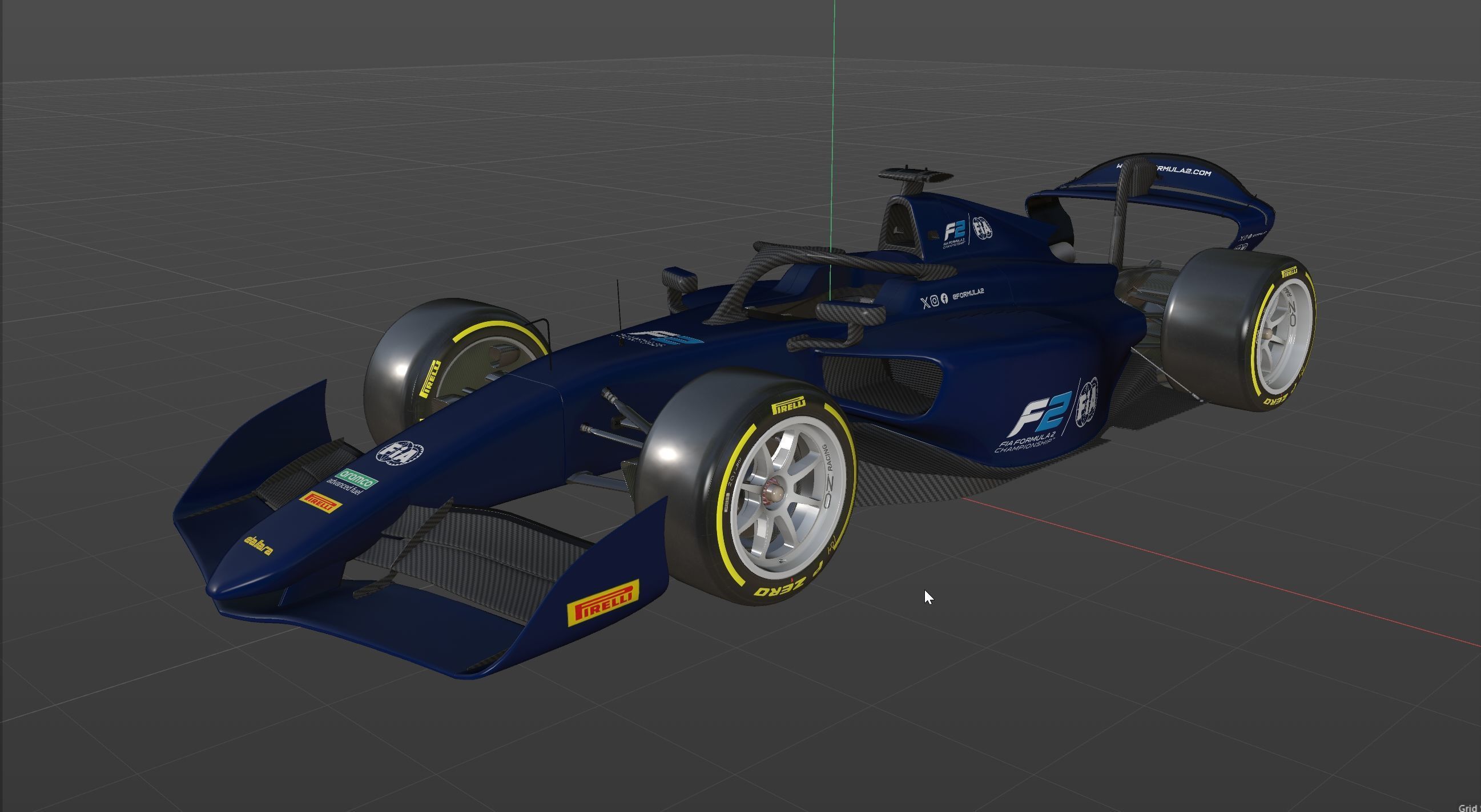 Dallara F2 2024 Template to livery  Low-poly 3D model_22