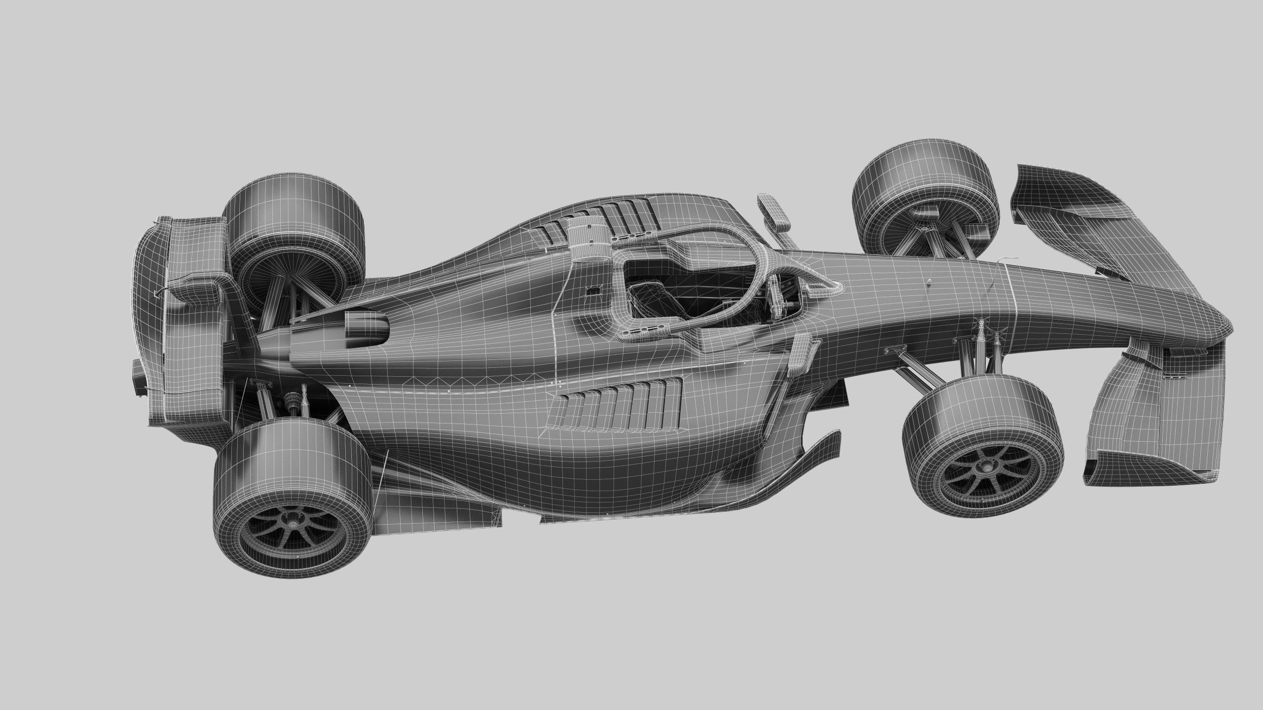 Dallara F2 2024 Template to livery  Low-poly 3D model_19