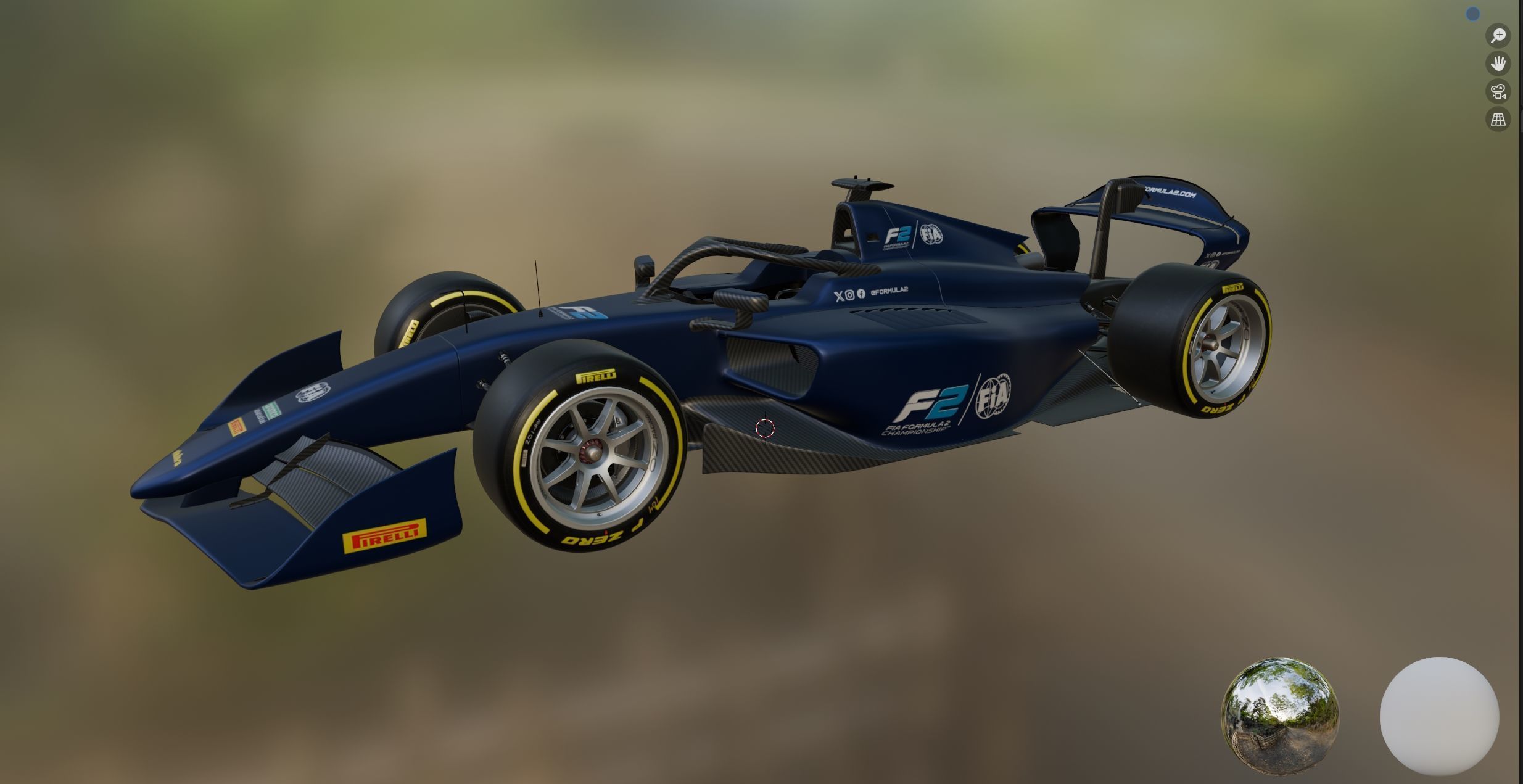 Dallara F2 2024 Template to livery  Low-poly 3D model_23