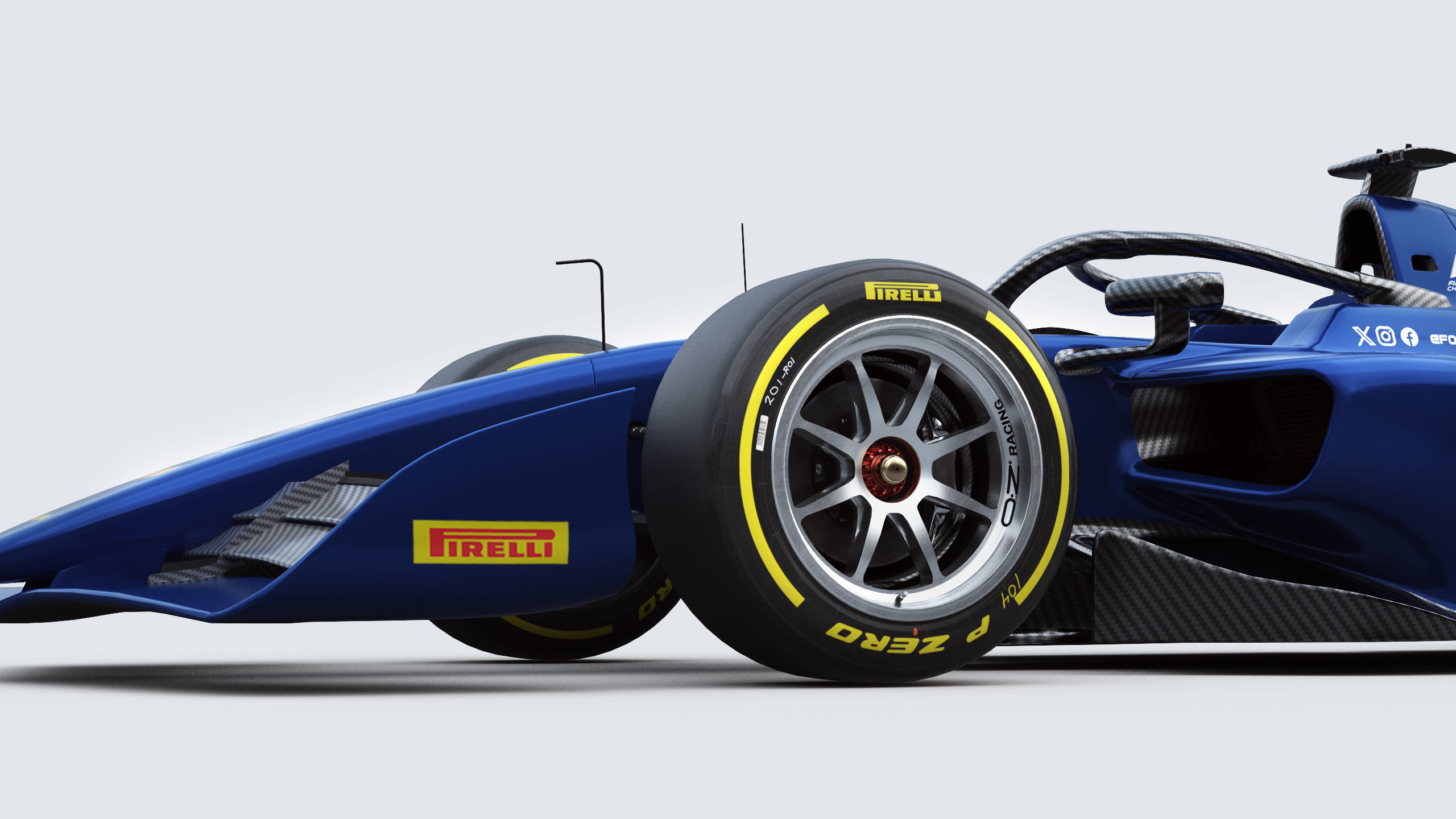 Dallara F2 2024 Template to livery  Low-poly 3D model_2