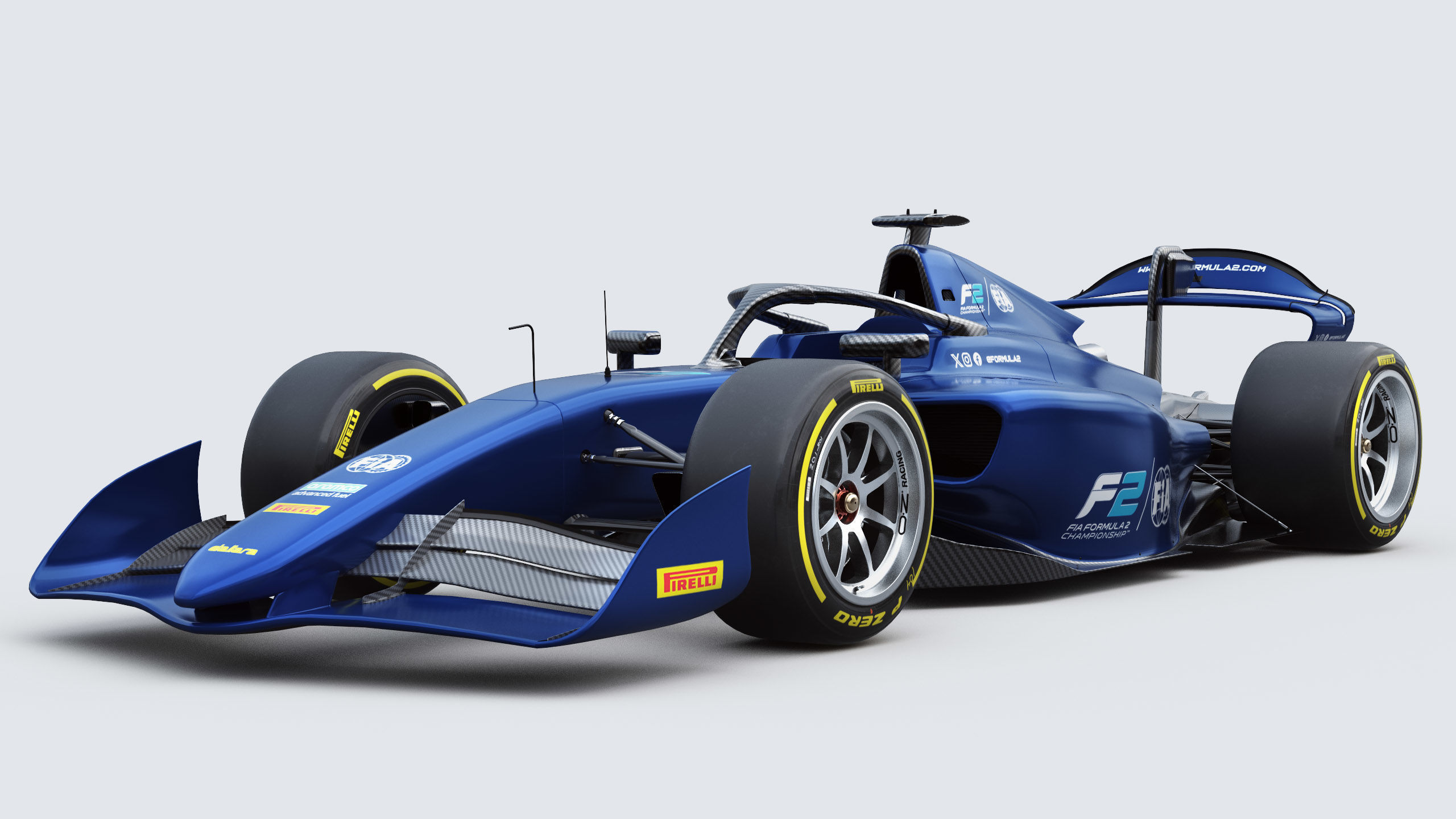 Dallara F2 2024 Template to livery  Low-poly 3D model_1