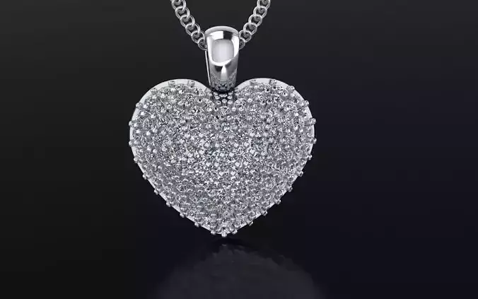 Jewelry pendant shiny Heart-Printable STL 