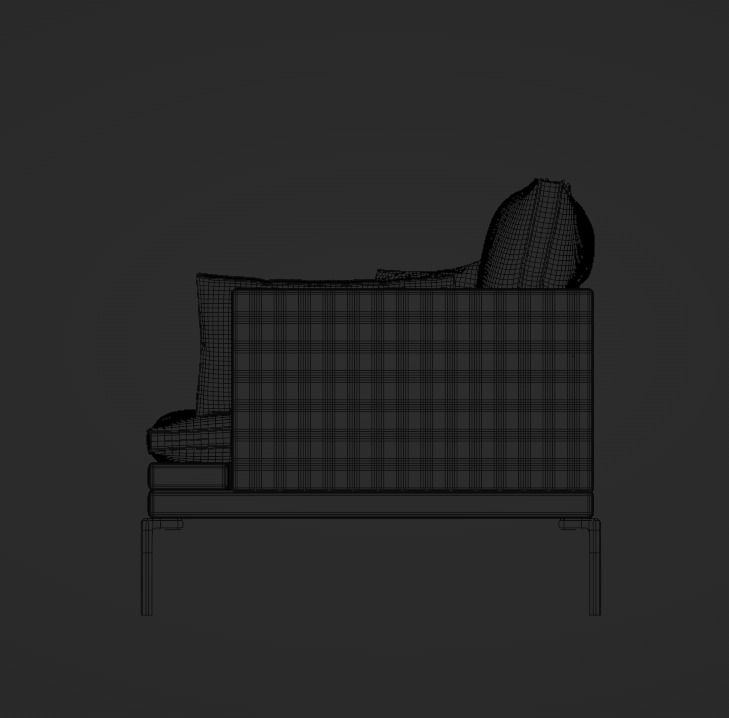 Fabric Sofa Couch 3D model_9