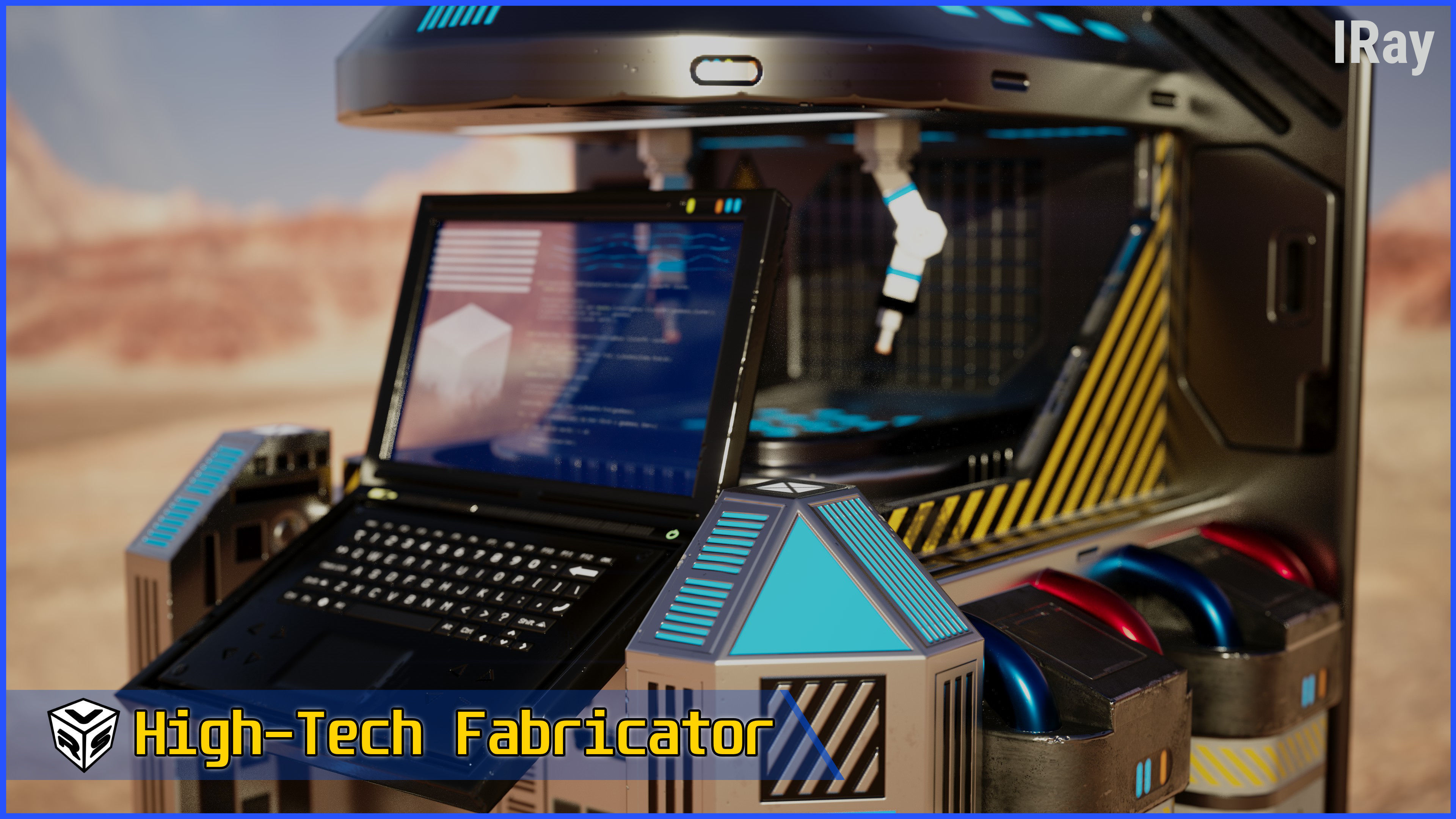 SciFi Fabricator Crafting Station - Game-Ready Low-Poly 3D Model Low-poly 3D model_24
