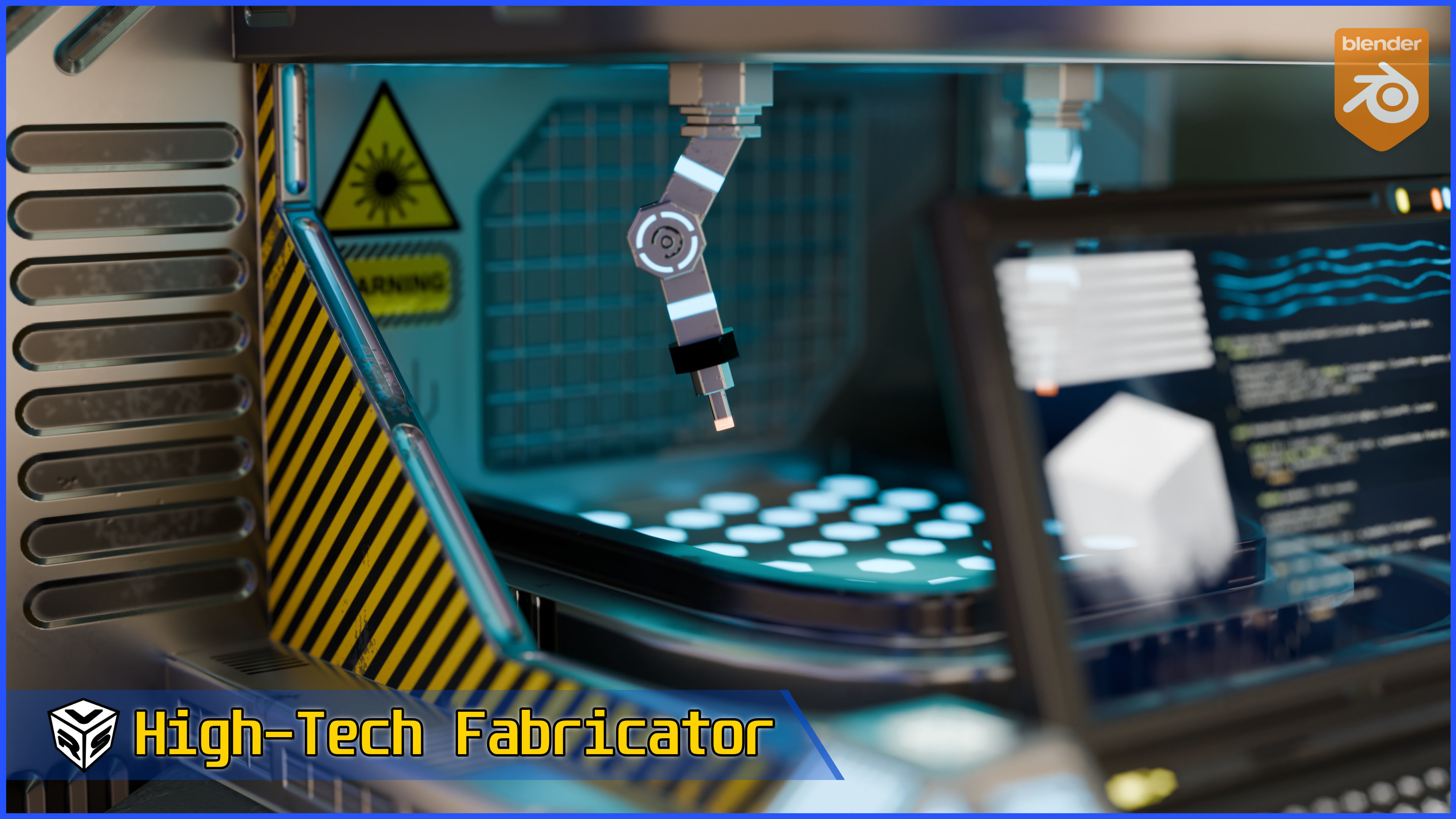 SciFi Fabricator Crafting Station - Game-Ready Low-Poly 3D Model Low-poly 3D model_7
