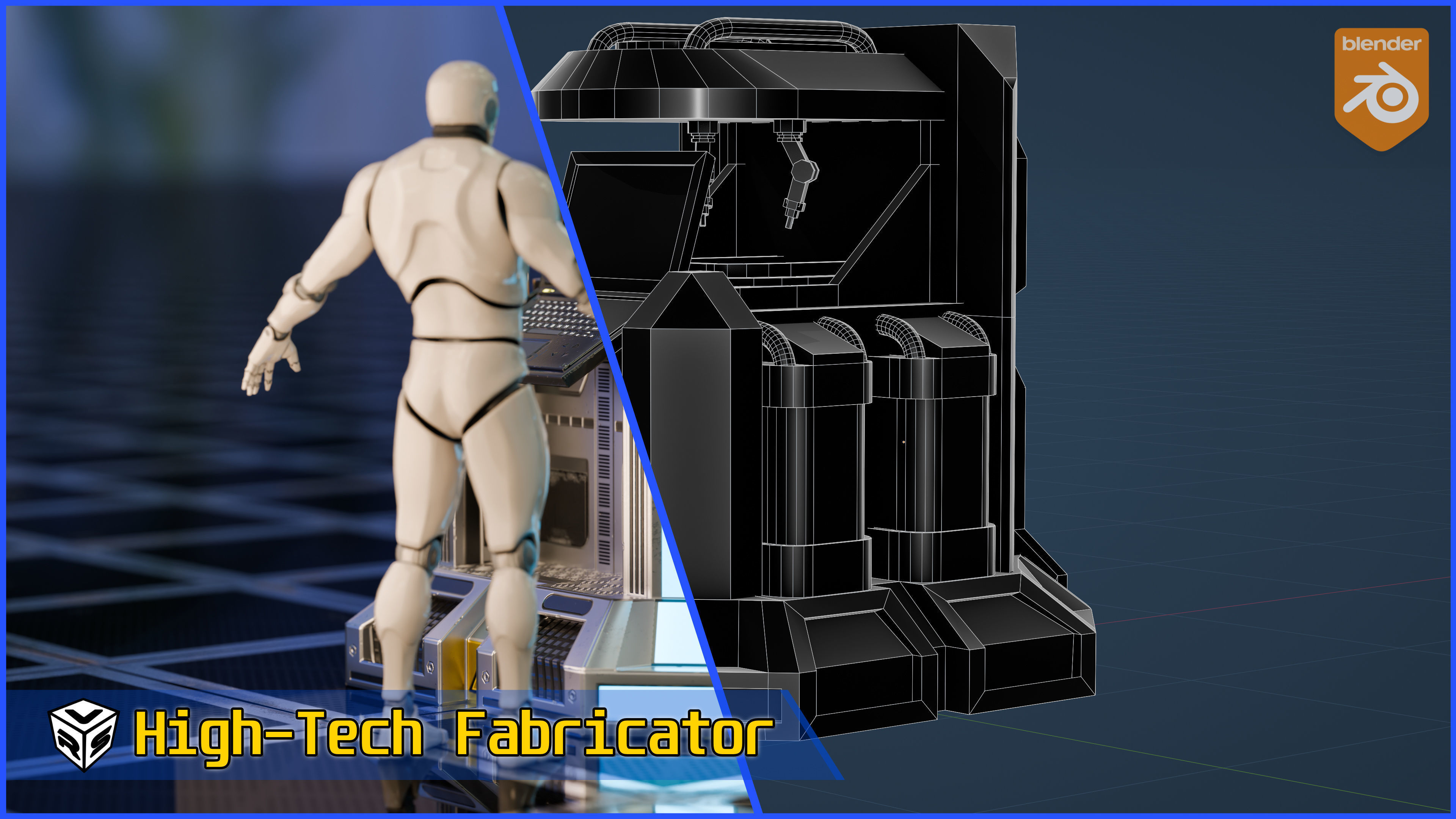 SciFi Fabricator Crafting Station - Game-Ready Low-Poly 3D Model Low-poly 3D model_8