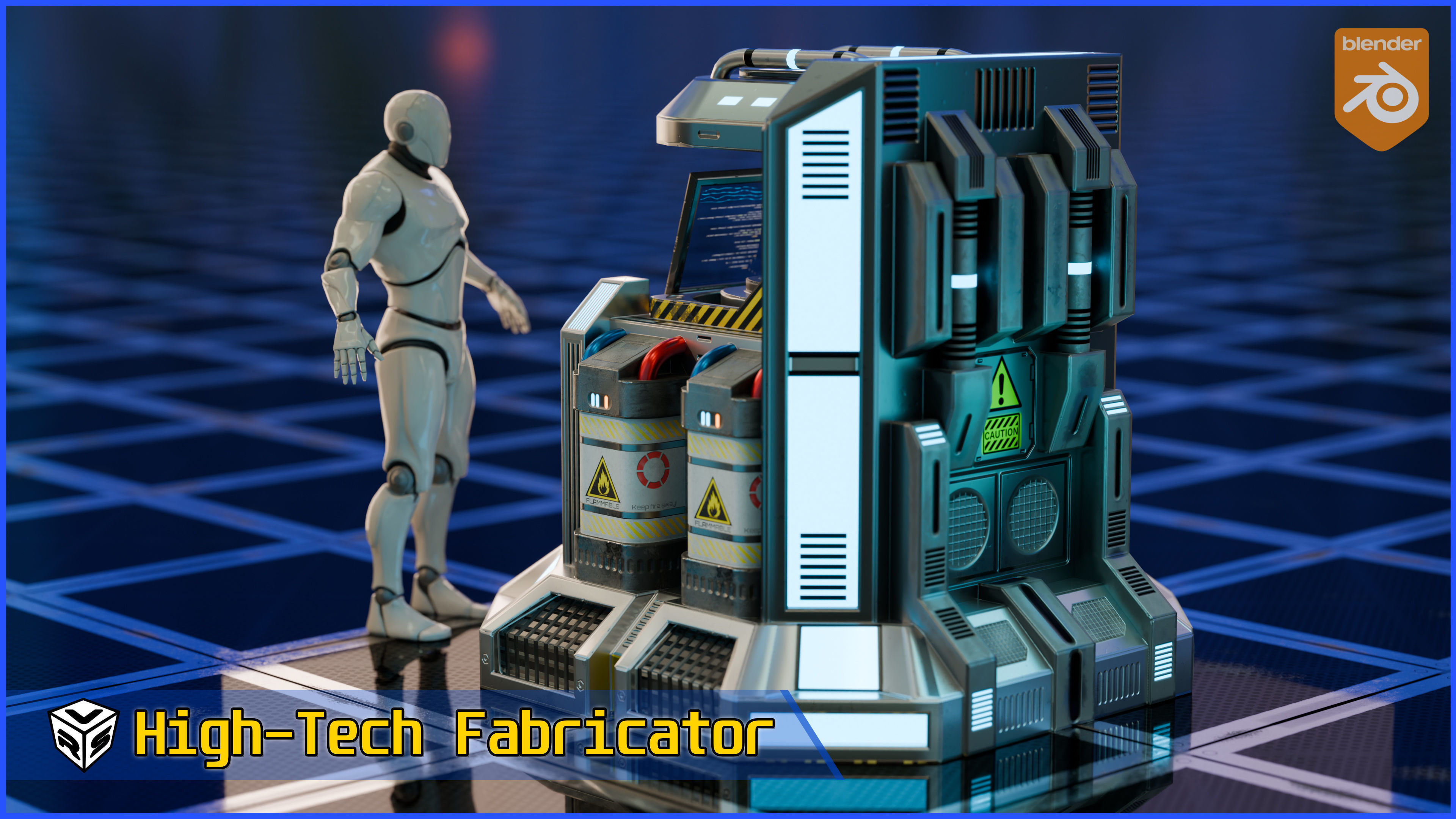 SciFi Fabricator Crafting Station - Game-Ready Low-Poly 3D Model Low-poly 3D model_5