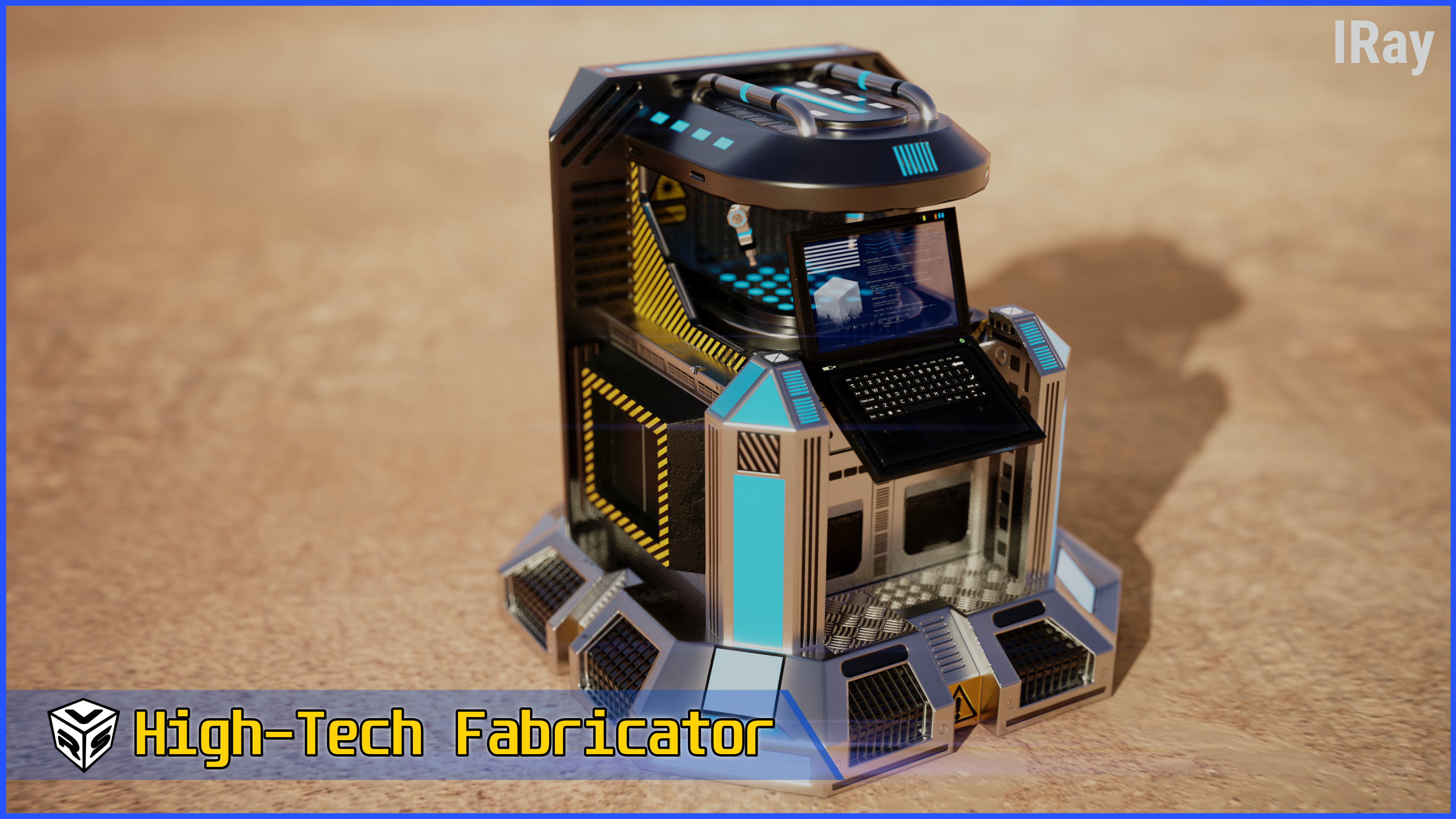 SciFi Fabricator Crafting Station - Game-Ready Low-Poly 3D Model Low-poly 3D model_22