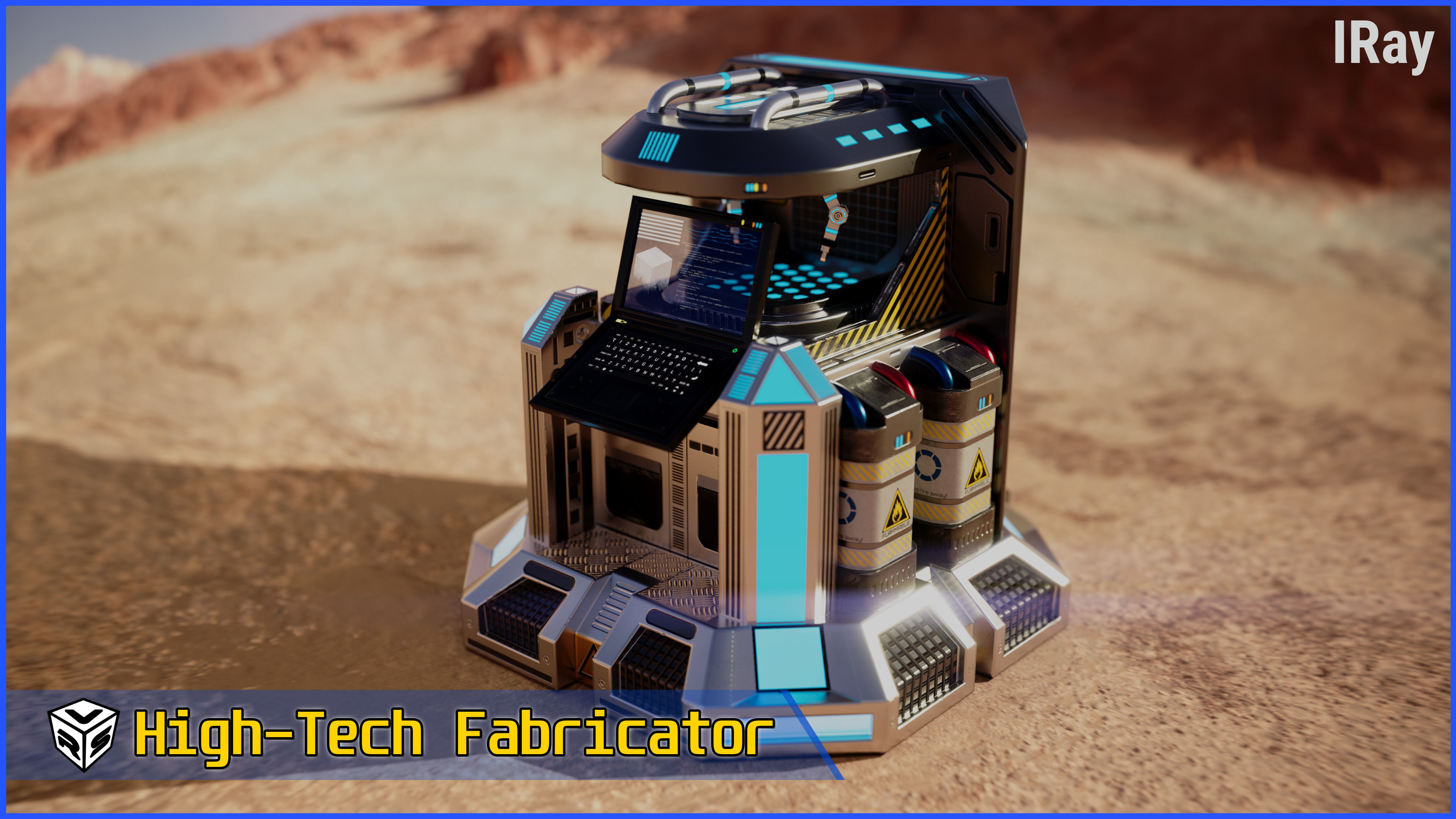 SciFi Fabricator Crafting Station - Game-Ready Low-Poly 3D Model Low-poly 3D model_23