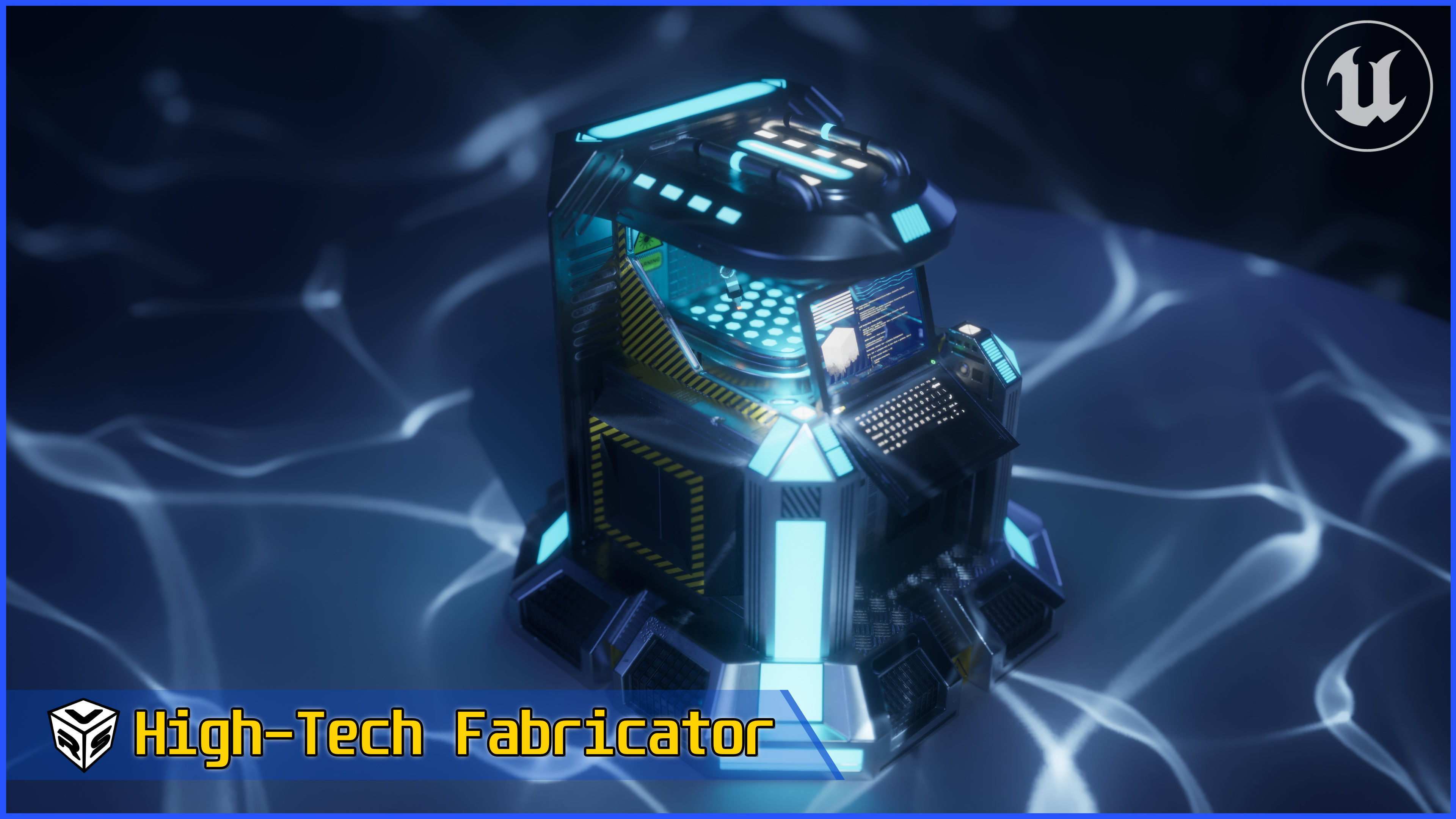 SciFi Fabricator Crafting Station - Game-Ready Low-Poly 3D Model Low-poly 3D model_11